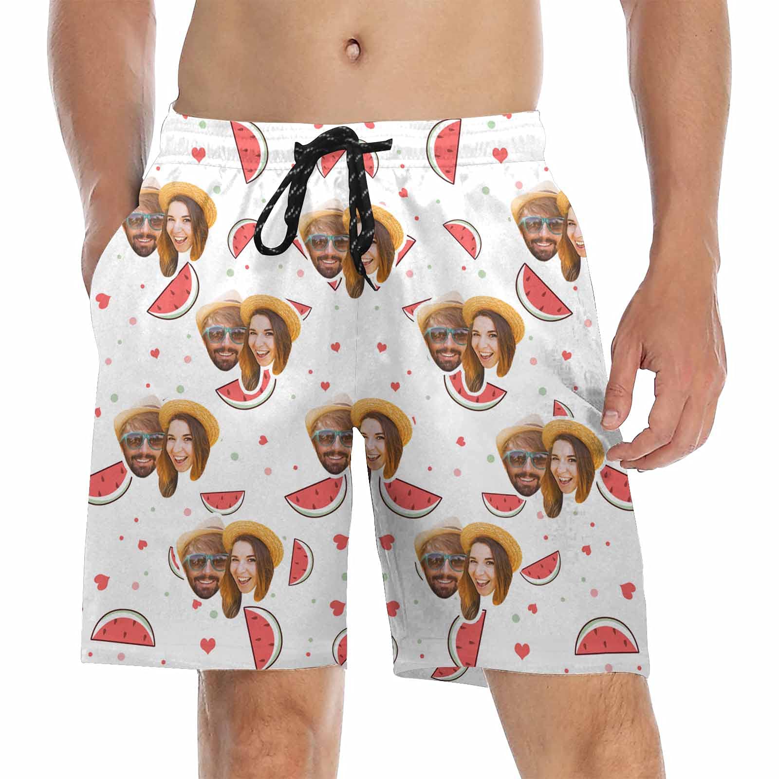 Custom Printed Men's Swim Trunks with Photo - Personalized Beach Shorts for Him, Funny Birthday Gift for Boyfriend/Husband - Perfect for Pool Parties, Beach Vacations & Summer Outings