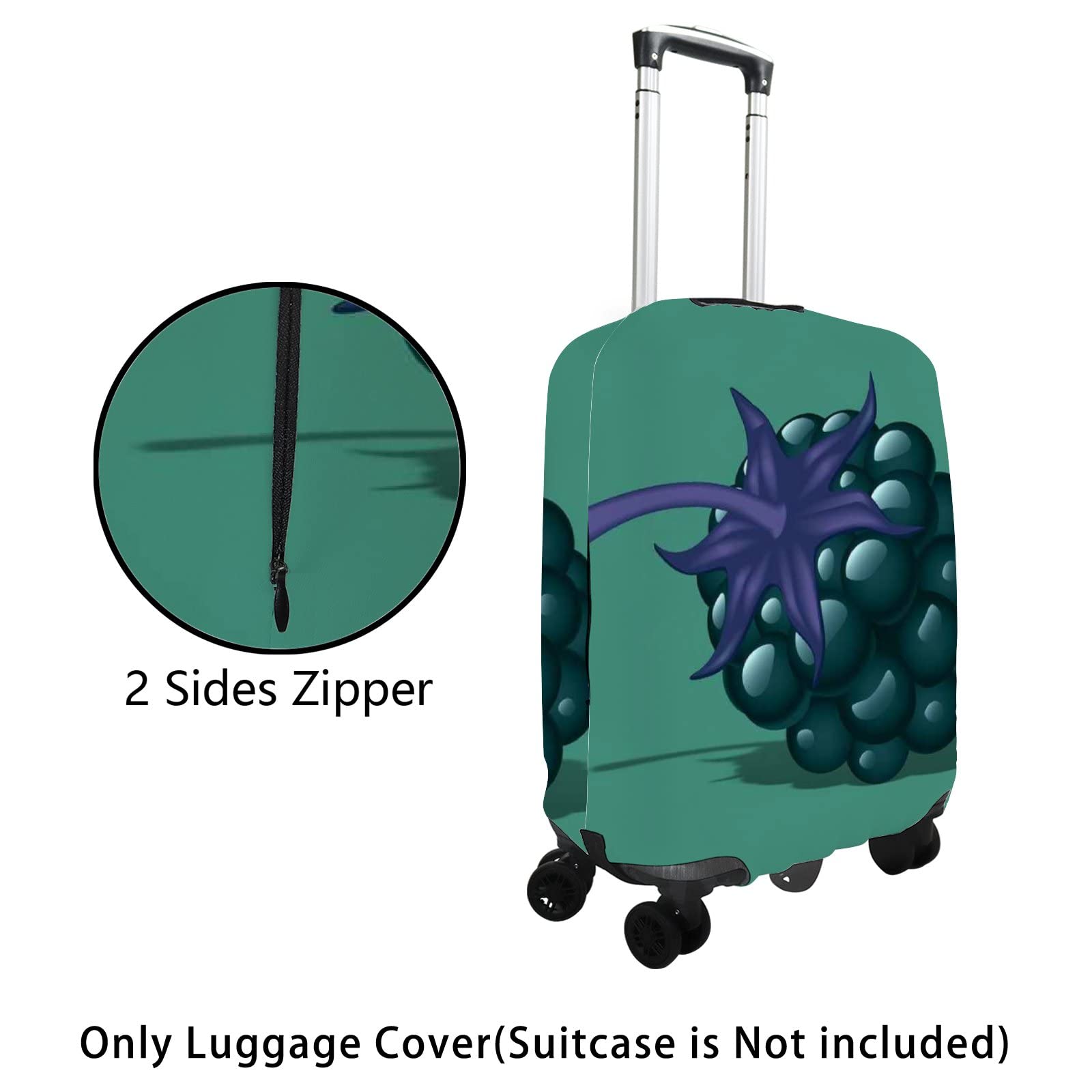 Premium Blackberry Luggage Cover - Lightweight Washable Polyester Suitcase Protector for 29-32 Inch Travel Trolley Cases | Elastic Protective Shell for Airplane Travel & Business Trips