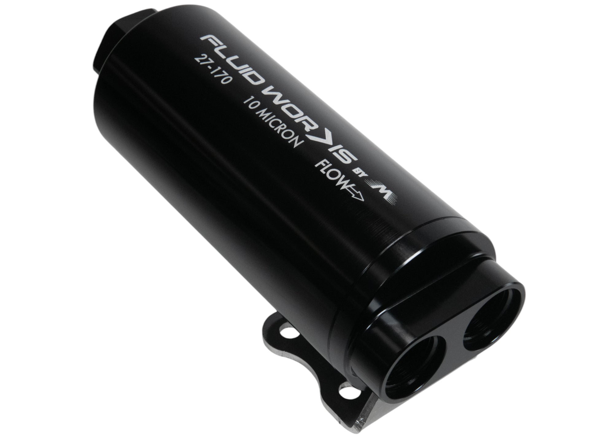Fluidworks Dual Outlet 12GPM Post Fuel Filter with Mount (10 Micron) 27 170 - Heavy Duty Diesel Fuel Filtration for Trucks, RVs & Marine Engines