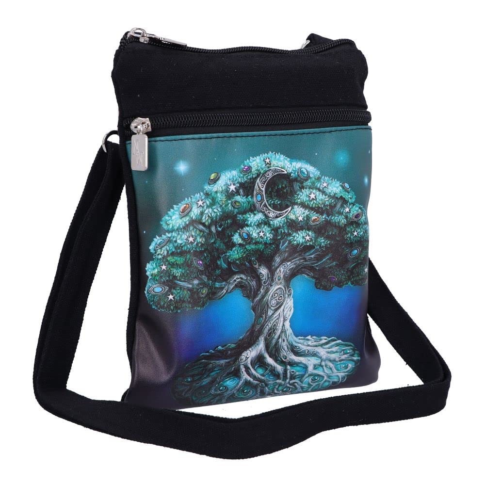 Stylish Nemesis Now Tree of Life Shoulder Bag - Black, 23cm Crossbody Purse for Women | Perfect for Travel, Shopping & Everyday Use