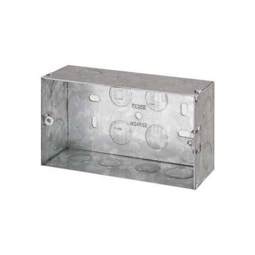 47mm Twin Back Box SB472 - Heavy Duty Electrical Junction Box for Home & Commercial Wiring - Ideal for Indoor and Outdoor Electrical Installations