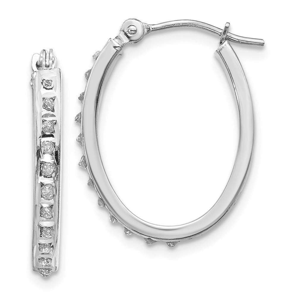 14K Diamond Oval Hinged Hoop Earrings for Women - Rose Gold, White Gold & Yellow Gold Options | 5mm-15mm Hoop Sizes | Perfect for Weddings, Parties & Gift Giving