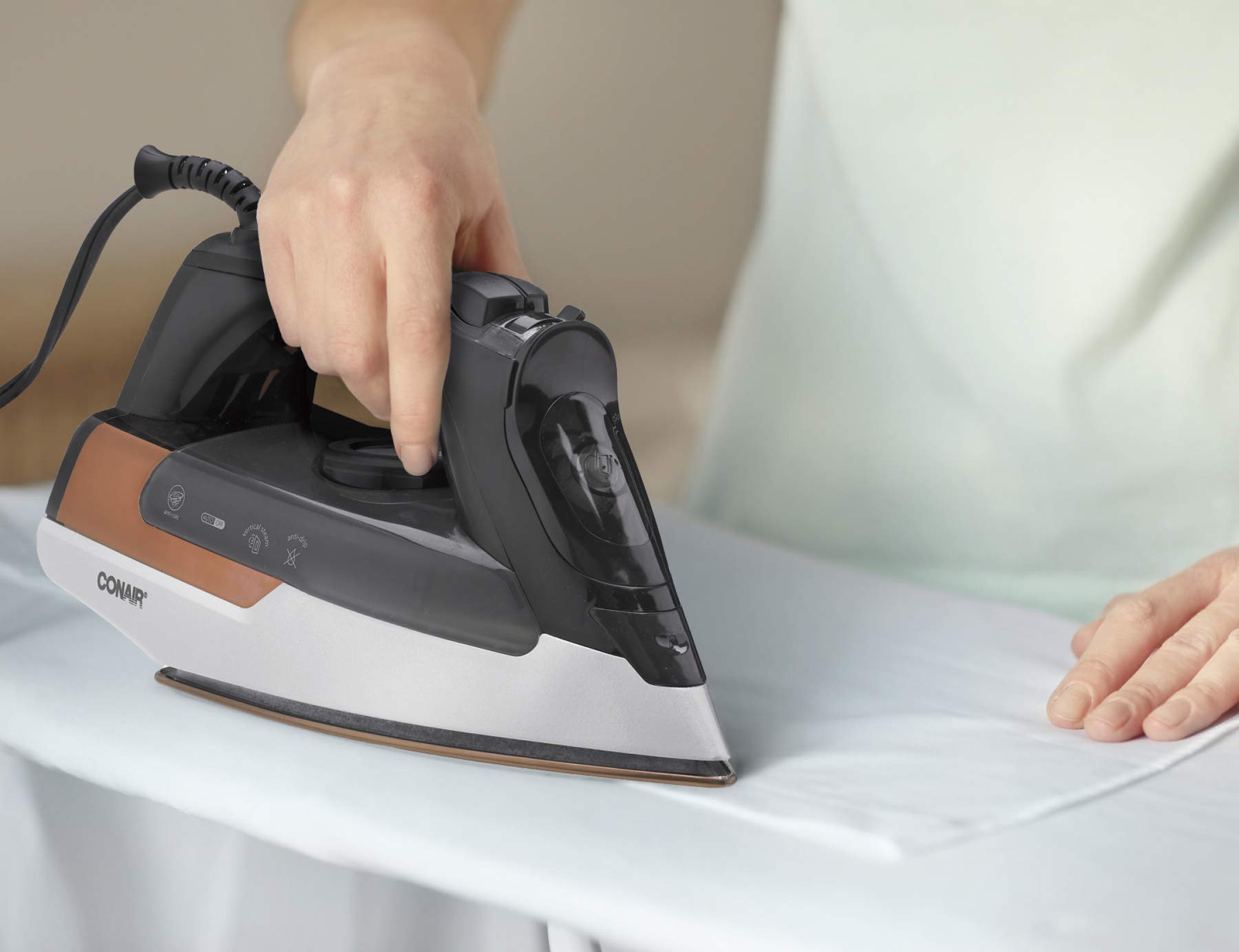 Conair ExtremeSteam 1875 Watt Professional Steam Iron for Clothes - Powerful Garment Steamer for Home & Travel, Perfect for Wrinkles Removal on Shirts, Dresses & Suits