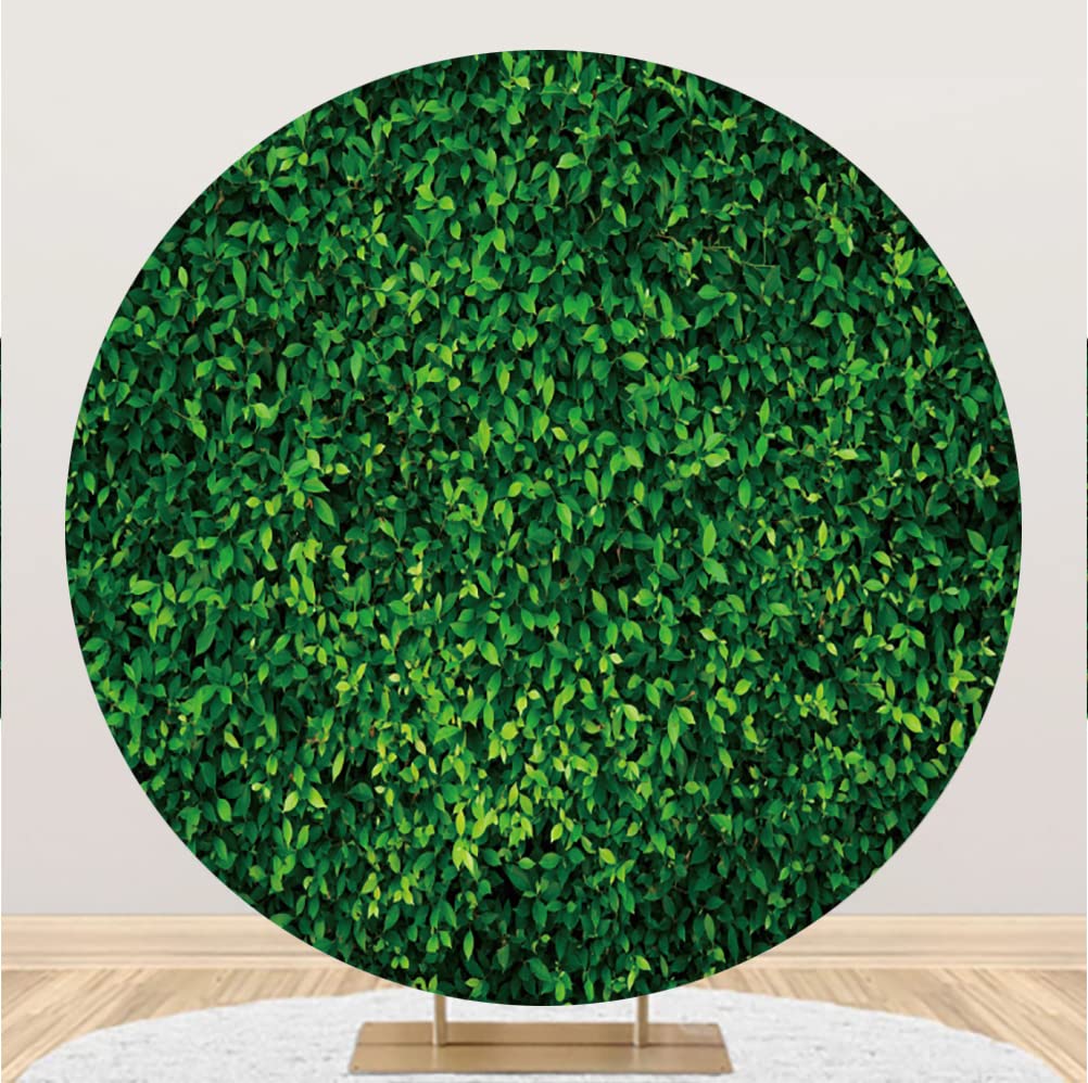 5x5ft Green Leaves Circle Backdrop Stand - Greenery Round Backdrop Cover for Wedding, Baby Shower, Birthday Party & Bridal Shower Decorations | Perfect for Photo Booths, Event Walls & Party Backgrounds