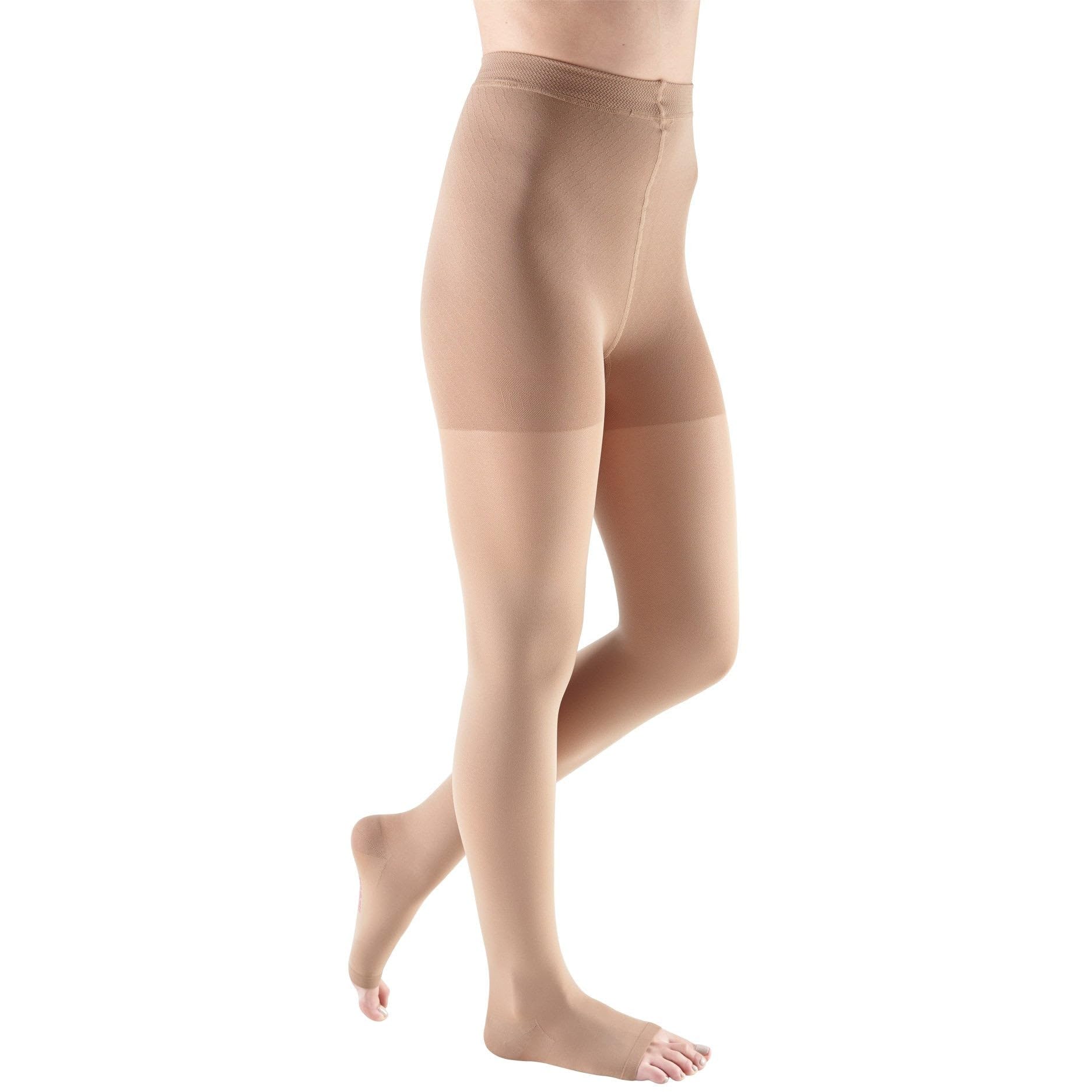 Mediven Comfort 20-30 mmHg Open Toe Compression Pantyhose for Women - Natural III Petite - Ideal for Travel, Varicose Vein Relief & All-Day Comfort