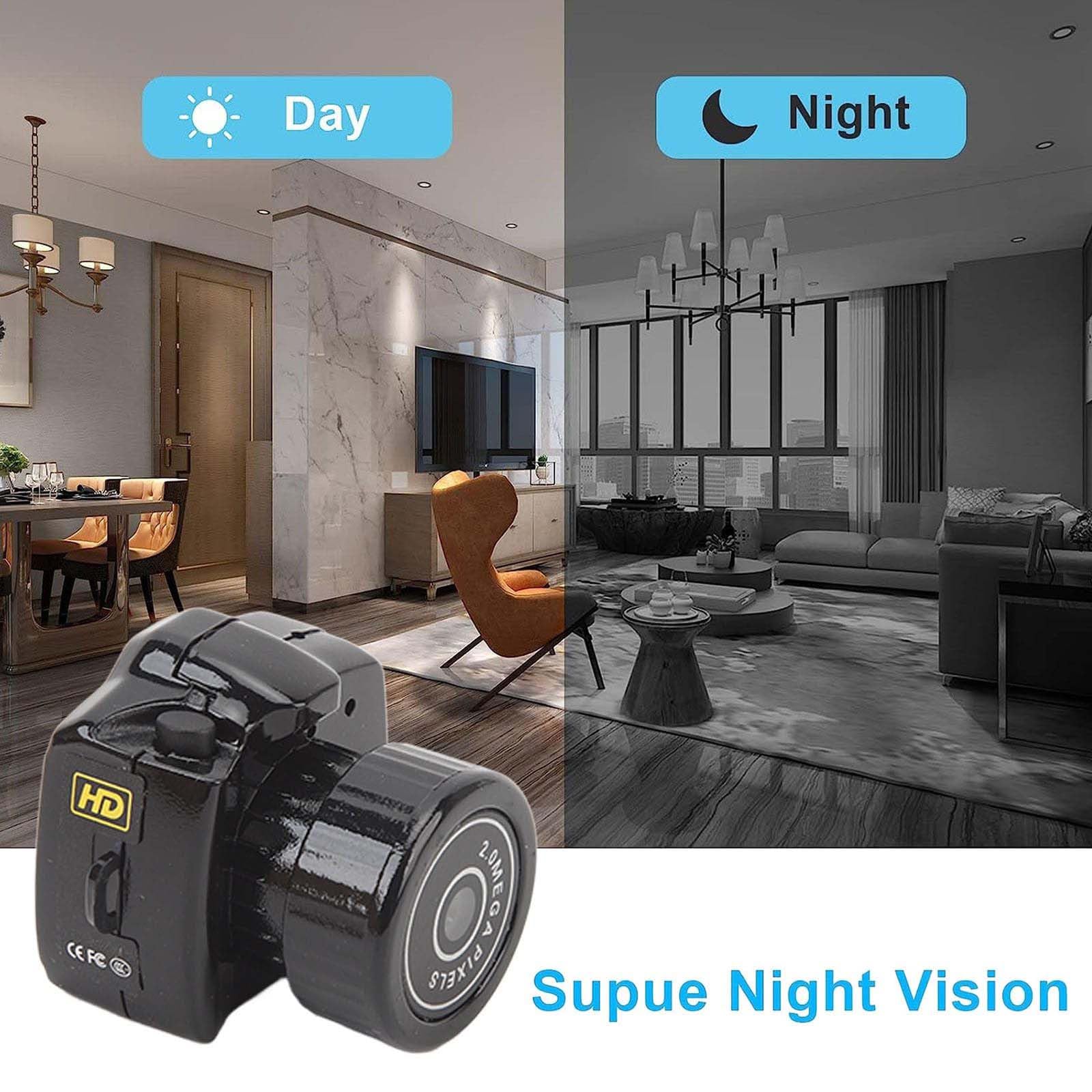 EJIMUQO 1080P HD Mini Keychain Camera - Portable Sports Camera with 100 Mins Battery Life, No Memory Card Needed (Black) - Perfect for Travel, Outdoor Adventures & Secret Recording
