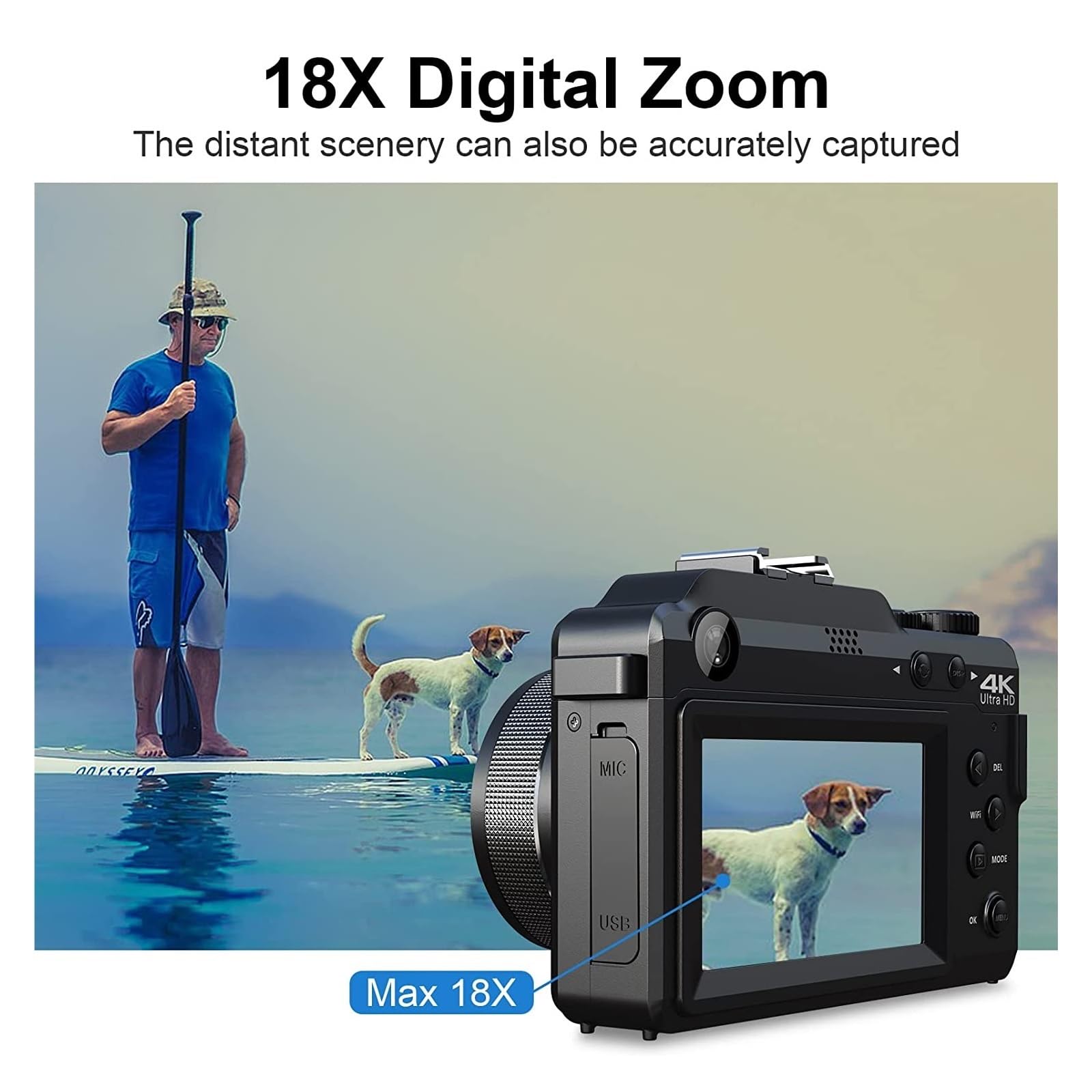 48MP Dual Lens Digital Camera with 4K Video & 18X Auto Focus - Perfect for Vlogging, Selfies, and Webcam Use (Includes 32GB TF Card) - Ideal for Travel, YouTube Content Creation, and Live Streaming