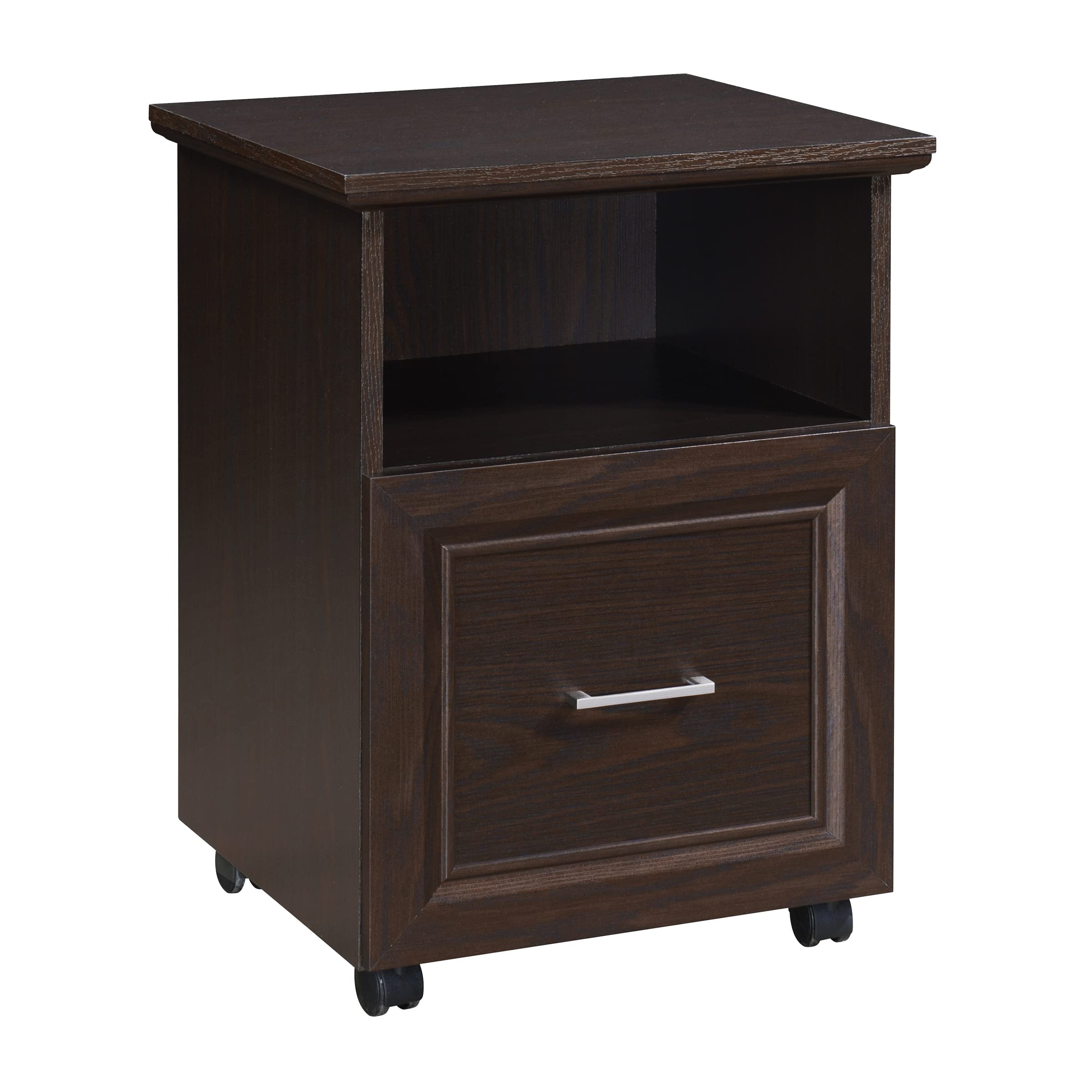 OSP Jefferson Rolling File Cart & Printer Stand with Lockdowel System - Espresso Finish Mobile Office Organizer for Home & Business Workspaces