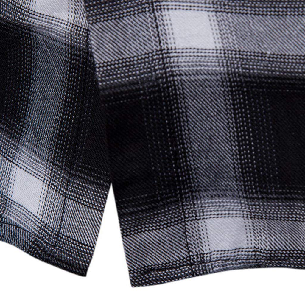 Burband Men's Long Sleeve Slim Fit Brushed Plaid Flannel Shirt - Button Down Business Casual Dress Shirt for Office & Outdoor Wear