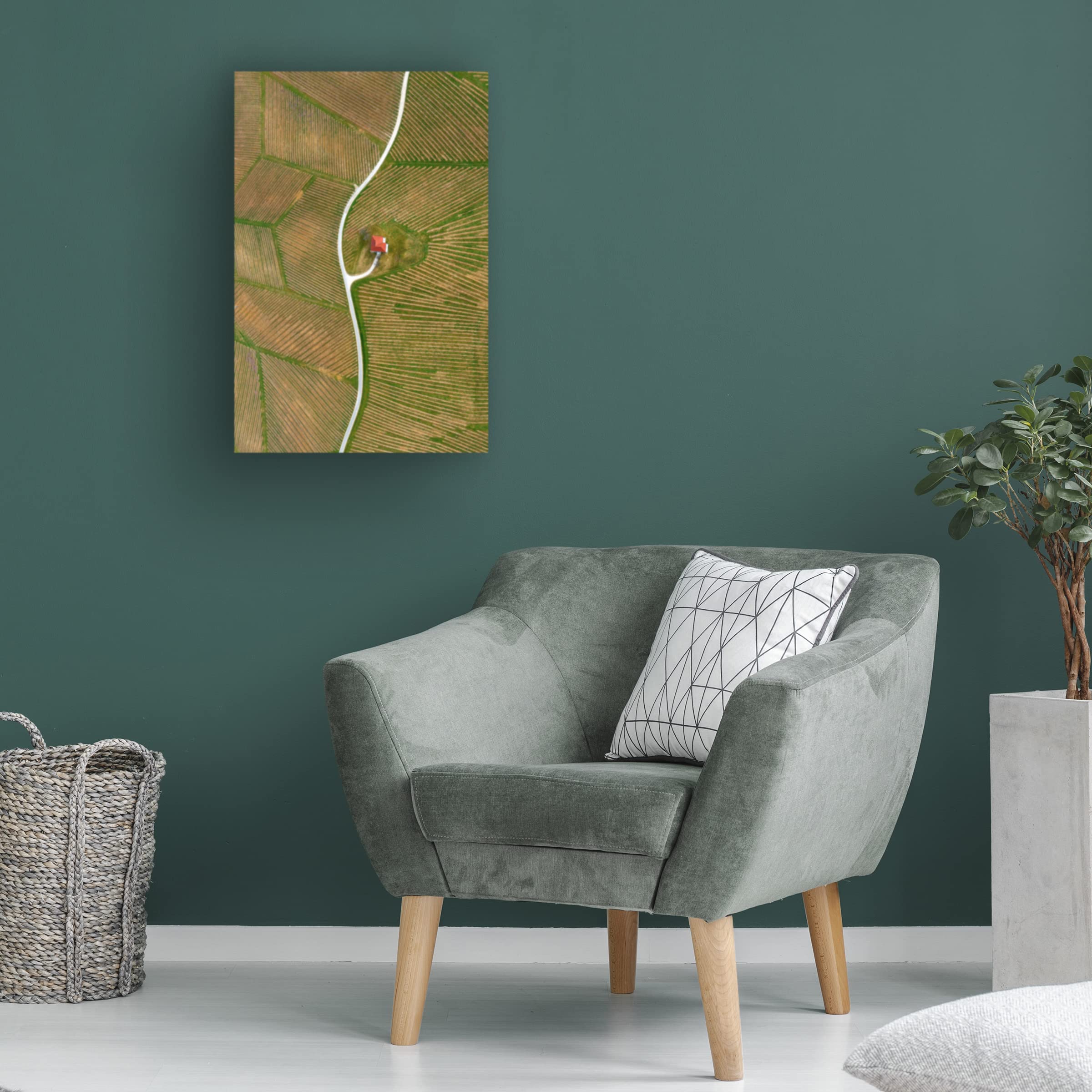 Trademark Fine Art 'Vineyards' Canvas Wall Art by Jure Kravanja - Hand-Painted Landscape Painting for Living Room, Bedroom & Office Decor