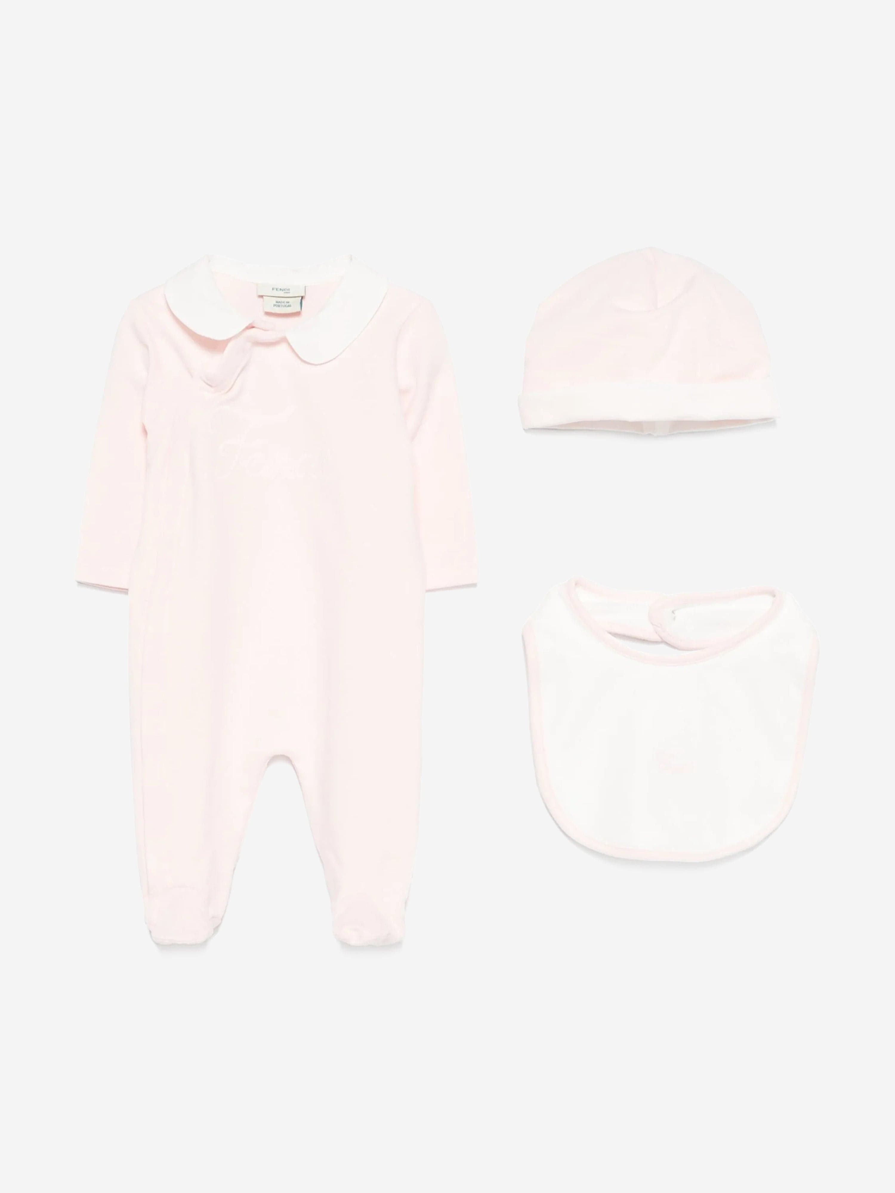 Pink Baby Girls Logo Babygrow Set - Soft Cotton Bodysuit & Pants Outfit for Newborns & Infants - Perfect for Playtime, Photos & Gifts