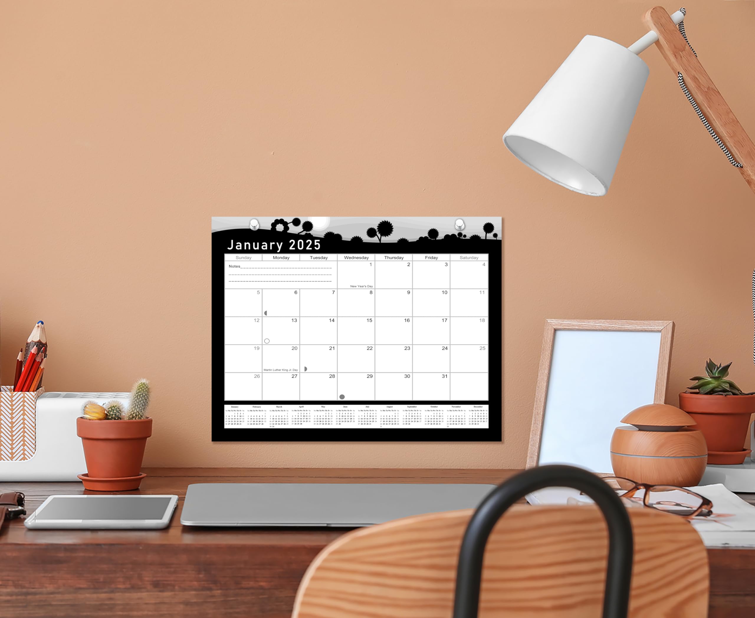 2024-2025 18-Month Magnetic & Desk Calendar Planner - Wall/Desktop Organizer with Monthly Layout (Edition #15) - Perfect for Office, Home & School Planning