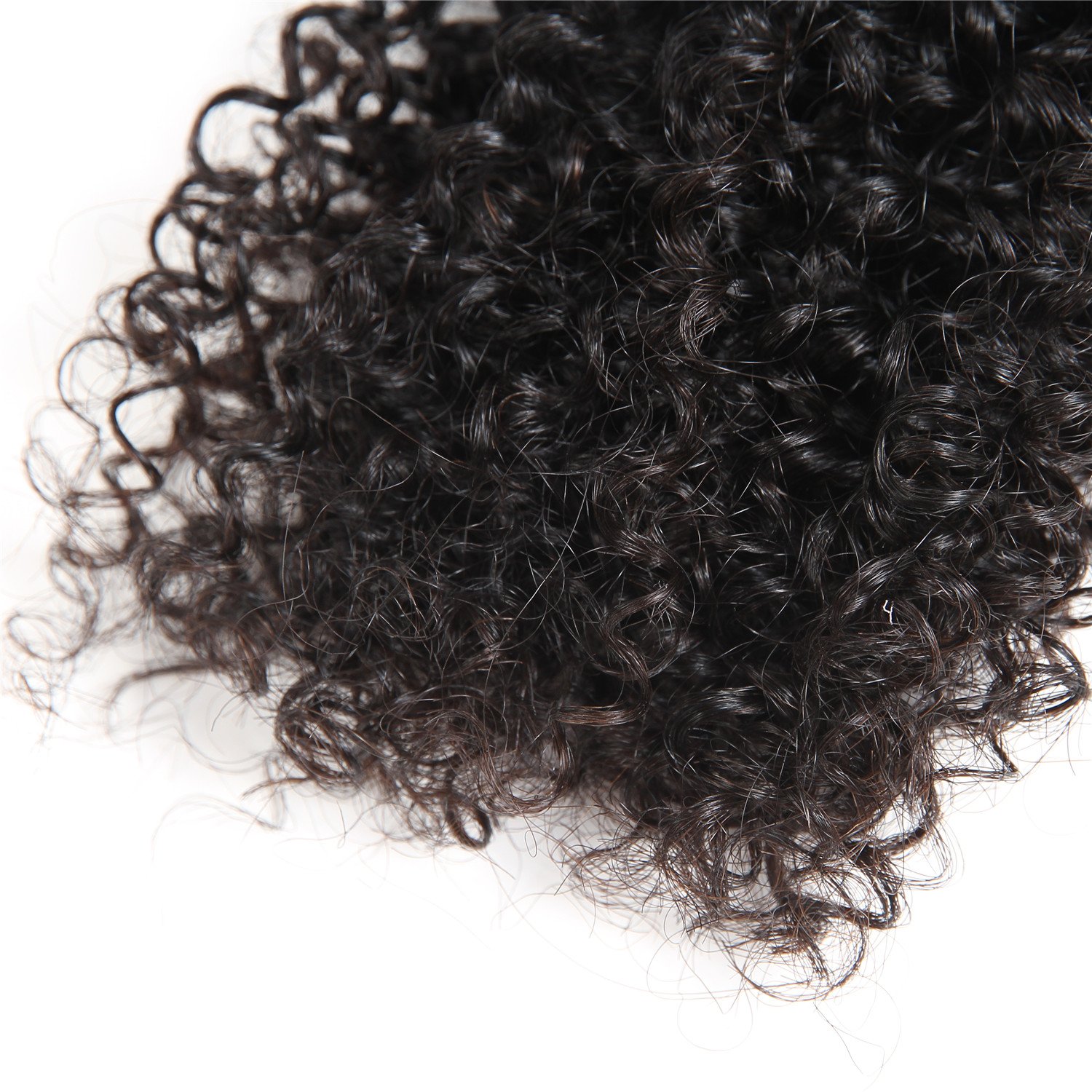 BLY 7A Mongolian Kinky Curly Human Hair Bundles 16/18/20 Inch Unprocessed Virgin Hair Weft Extensions for Black Women - Natural Color - Perfect for Protective Styles, Braids, and Weaves