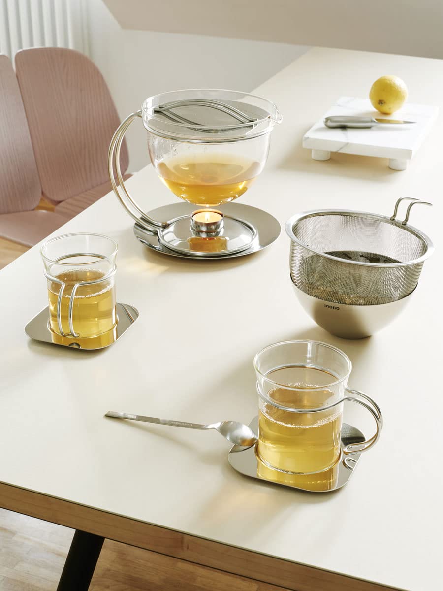 Premium Mono Filio 2-Piece Glass Tea Cup Set - Elegant & Durable for Hot/Cold Beverages - Perfect for Afternoon Tea, Coffee Break or Home Decor