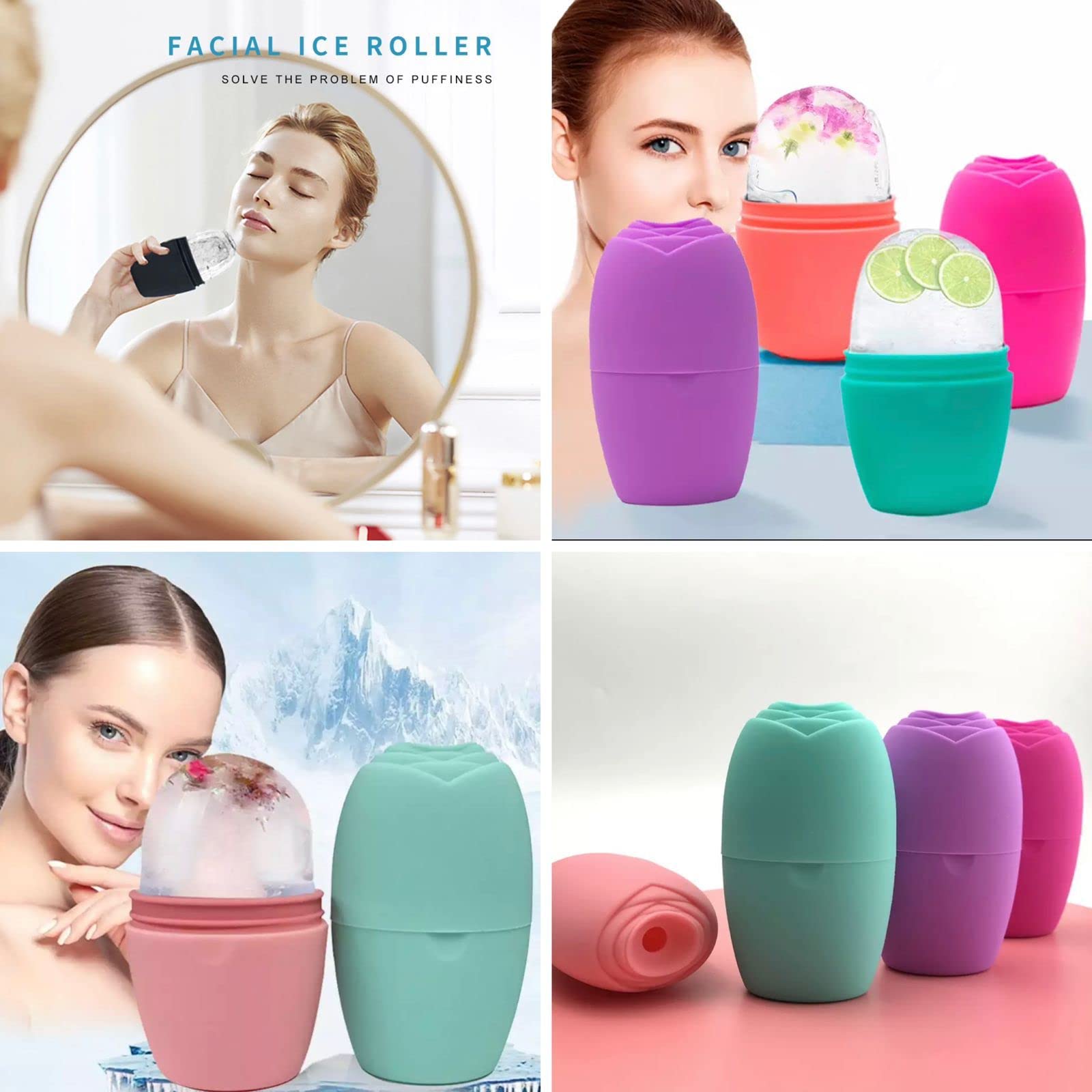 Swabs® Ice Roller for Face - Cooling Face Massager to Enhance Skin Glow, Shrink Pores & Tighten Skin | Reusable Facial Ice Roller for Puffiness, Dark Circles & Morning Skincare Routine