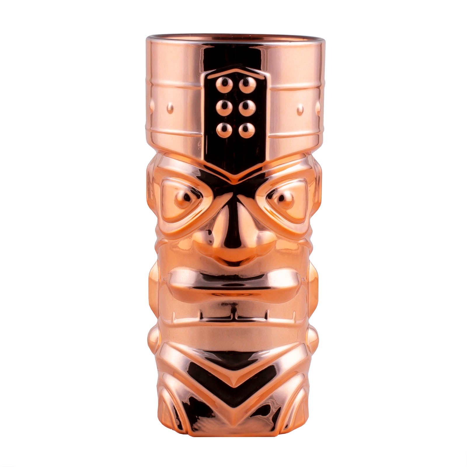 BarConic® 15 oz Metal Plated Tiki Glass - Tropical Party Cups for Cocktails, Margaritas & Summer Drinks (Multiple Color Options) - Perfect for Luau, Beach Parties & Themed Events