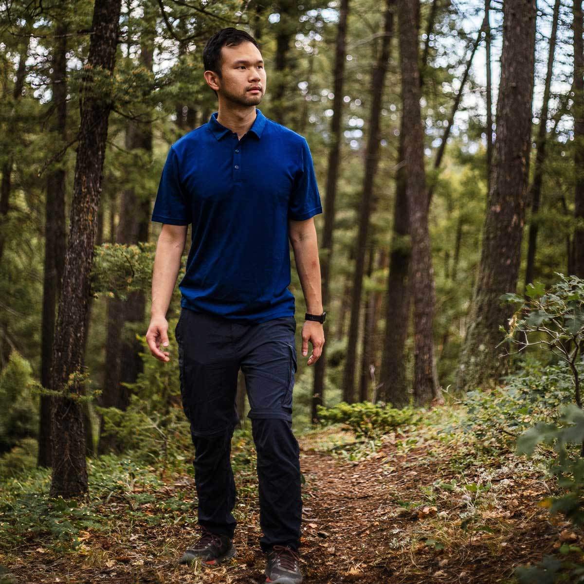 Premium Men's Merino Wool Polo Shirt - Breathable & Odor-Resistant Golf & Work Shirt - Ideal for Business Casual, Office Wear & Outdoor Activities