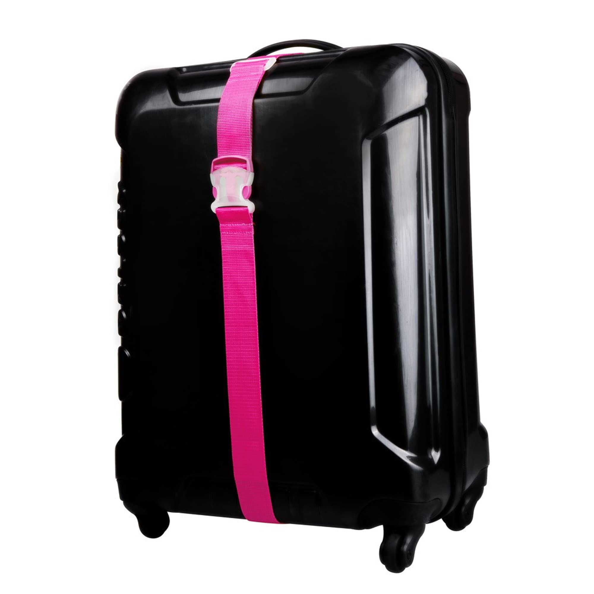 Wideskall® 80-Inch Adjustable Luggage Strap - High Visibility Pink Travel Belt for Suitcases (2-Pack) | Perfect for Airports, Train Travel & Cruise Vacations