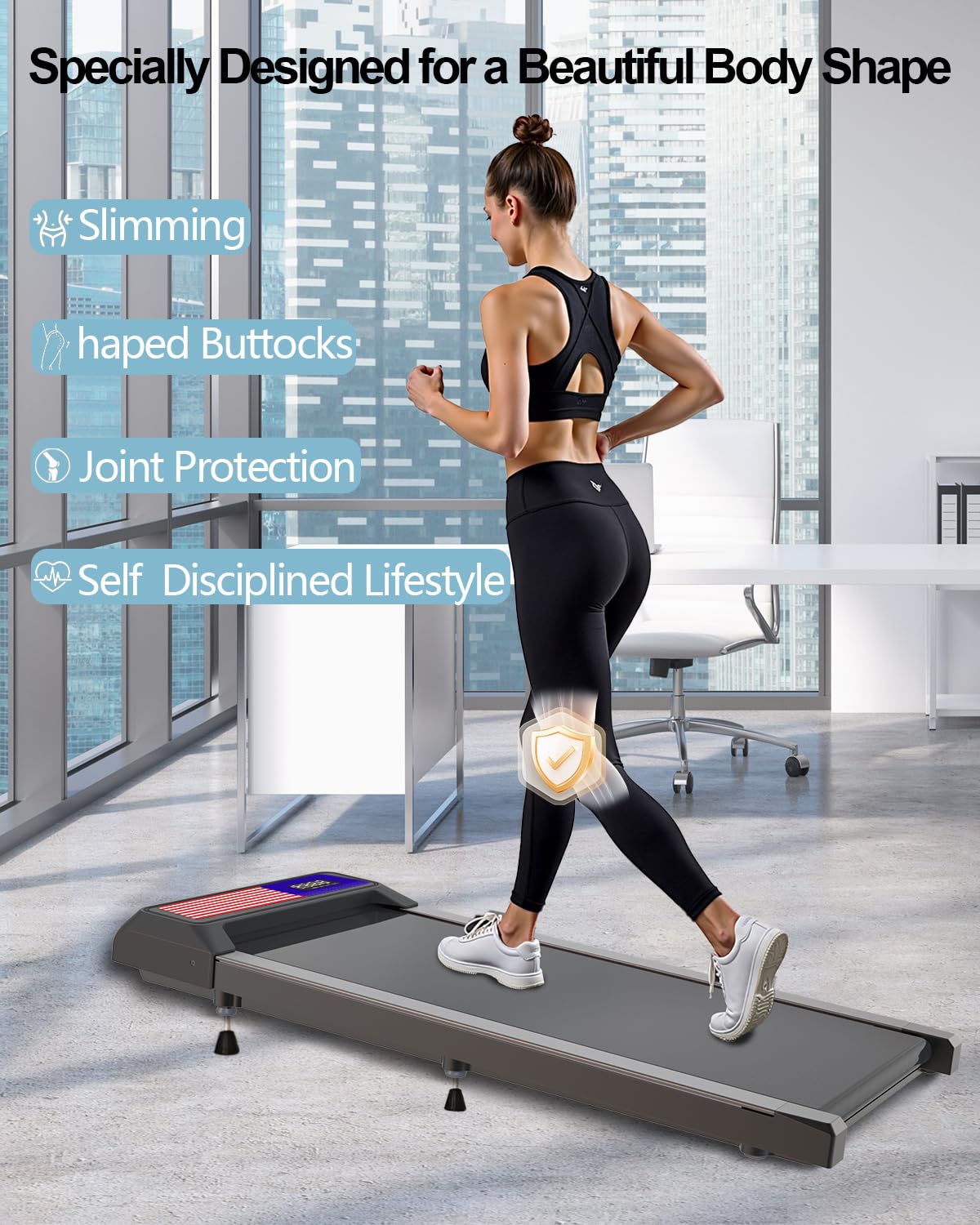Under Desk Treadmill - 2.5HP Walking Pad Treadmill for Home & Office, 265 lbs Weight Capacity, Low Noise Jogging & Running Machine - Perfect for Small Spaces, Work from Home & Light Exercise