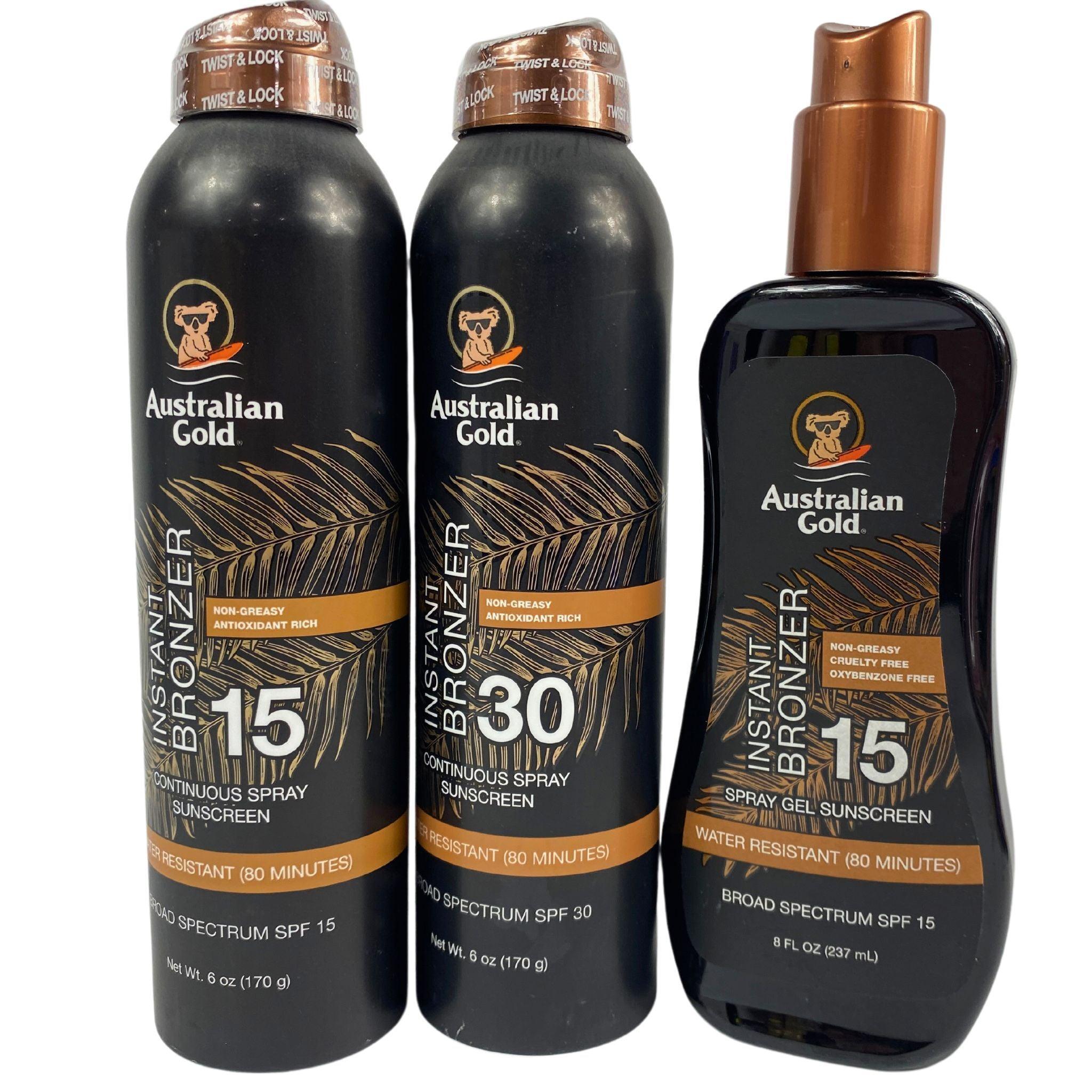 Australian Gold Sunscreen Variety Pack - 50 Pieces with SPF 15, 30 & 50 for Beach, Pool & Outdoor Activities