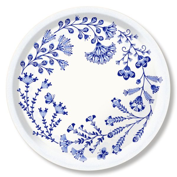 Jamida 15.5 Inch Round Serving Tray - Elegant Decorative Tray for Dining, Coffee Table, Kitchen & Home Decor - Perfect for Entertaining, Snacks, Breakfast in Bed