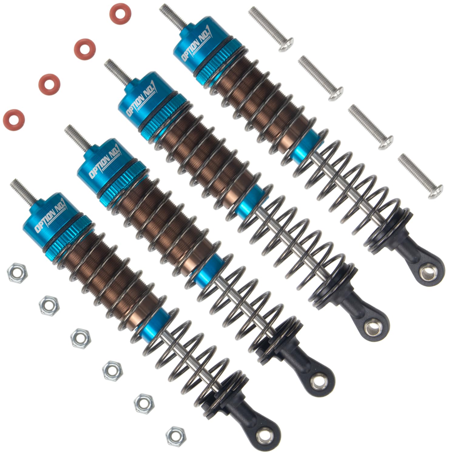 Adjustable Aluminum Front & Rear Oil Shock Absorbers for Tamiya CW-01 Chassis - Upgrade Parts for Lunch Box & Midnight Pumpkin RC Cars - Perfect for Off-Road Racing and Custom RC Builds