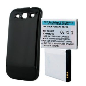 Samsung Galaxy S3 Battery with NFC - Black Replacement Battery Cover - Long Lasting Power for Extended Use at Home, Work, or Travel