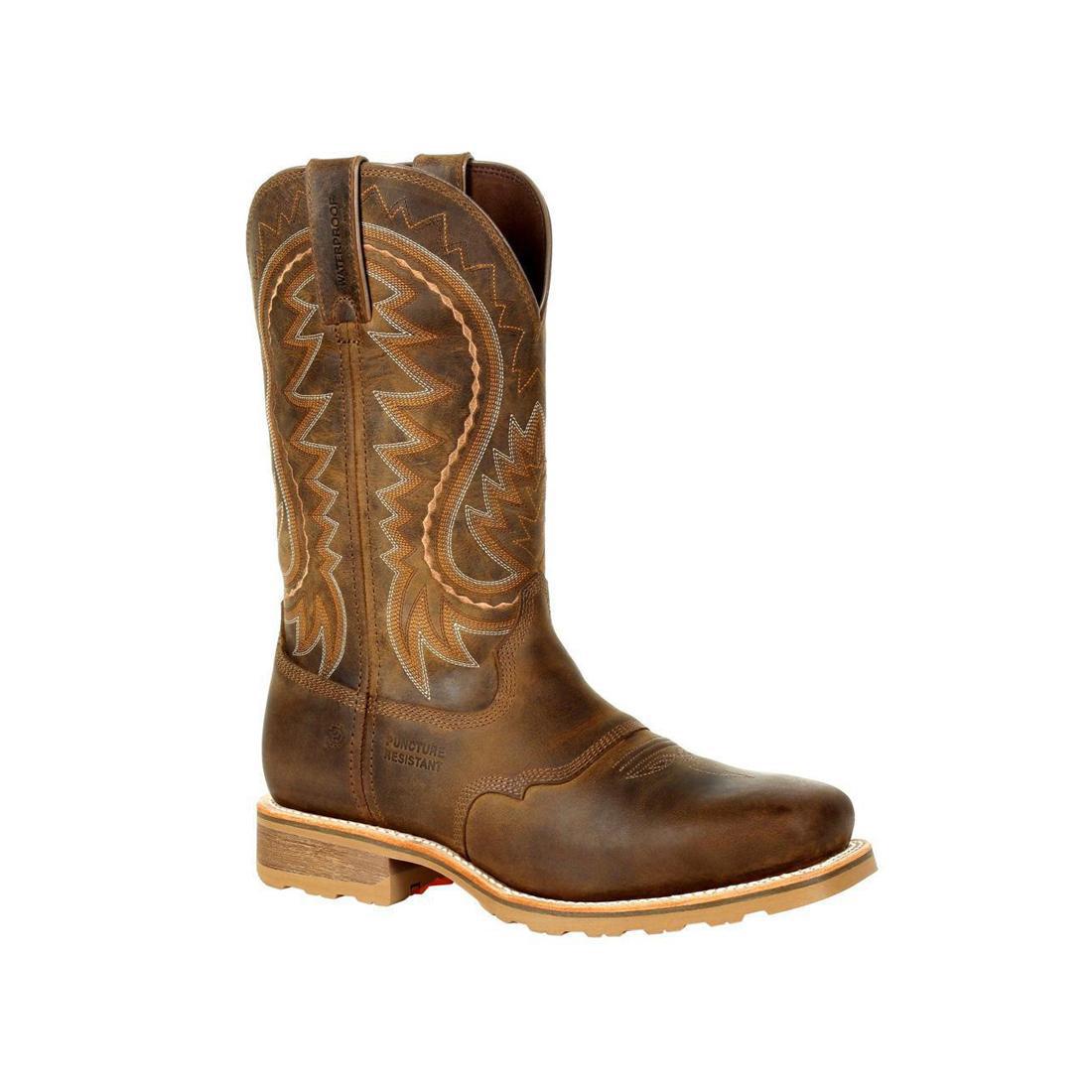 Maverick Pro Steel Toe Waterproof Western Work Boots for Men - Tan Leather Safety Shoes for Construction, Ranch & Outdoor Work