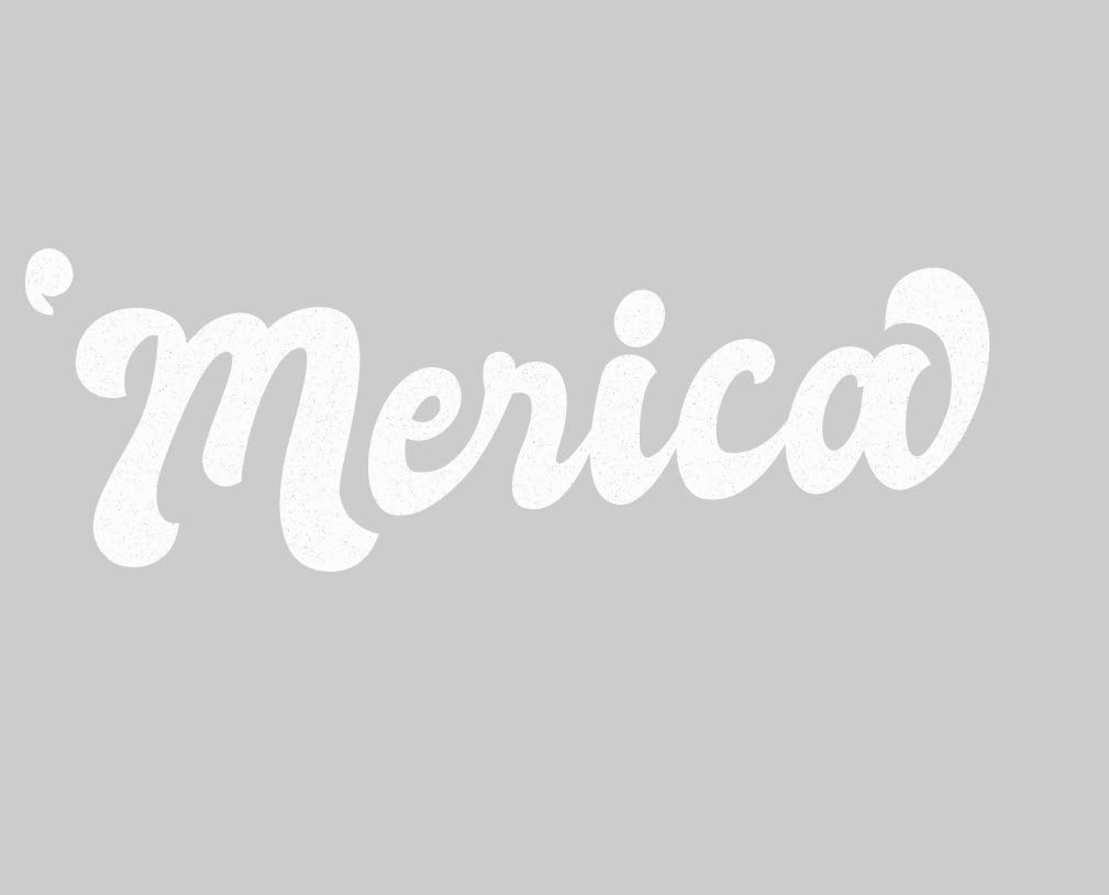 4th of July Iron On Vinyl Decal - Patriotic DIY Crafts, T-Shirt Applique, Custom Gifts for Independence Day - White Glitter Design for Farmhouse Country Style - Perfect for T-Shirts, Totes & Home Decor