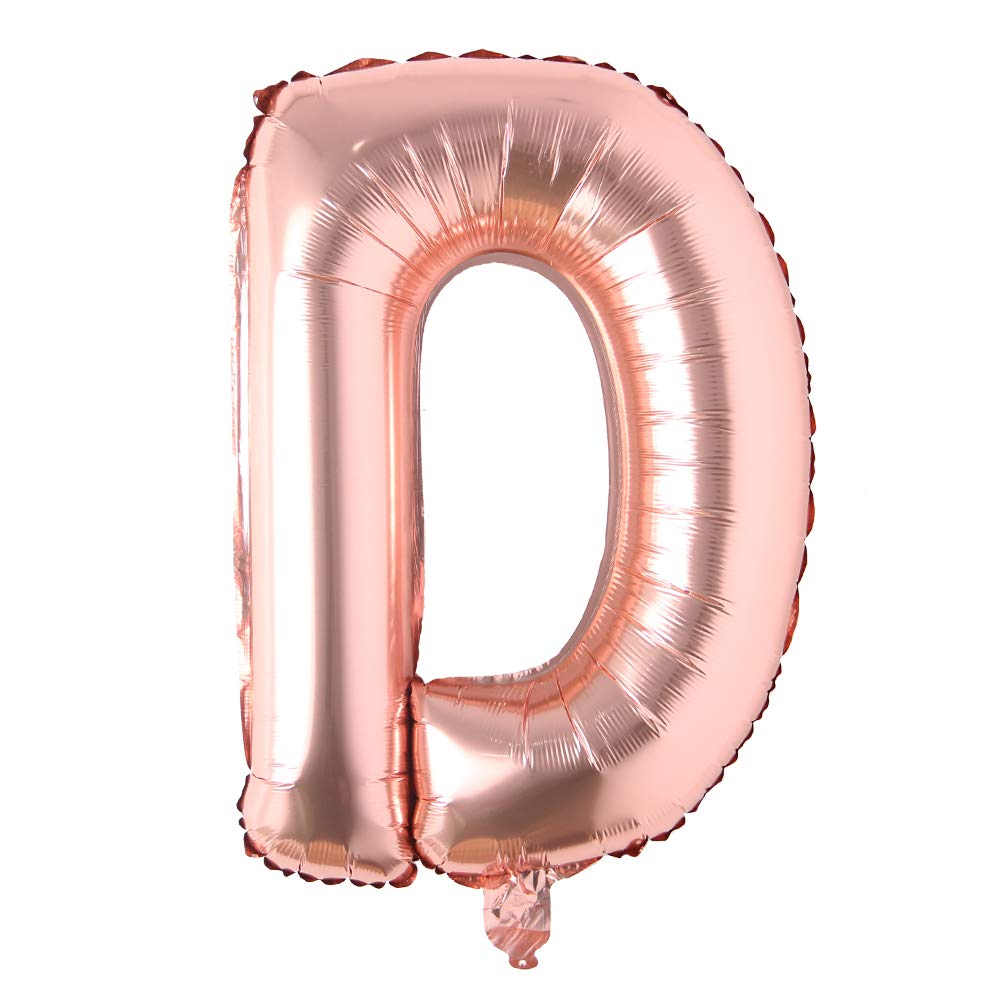 32 Inch Rose Gold Letter Balloons - Alphabet Foil Mylar Balloons for Wedding, Bachelorette Party, Birthday, Bridal Shower, Graduation & Anniversary Decorations - Perfect for Photo Backdrops & Celebration Decor
