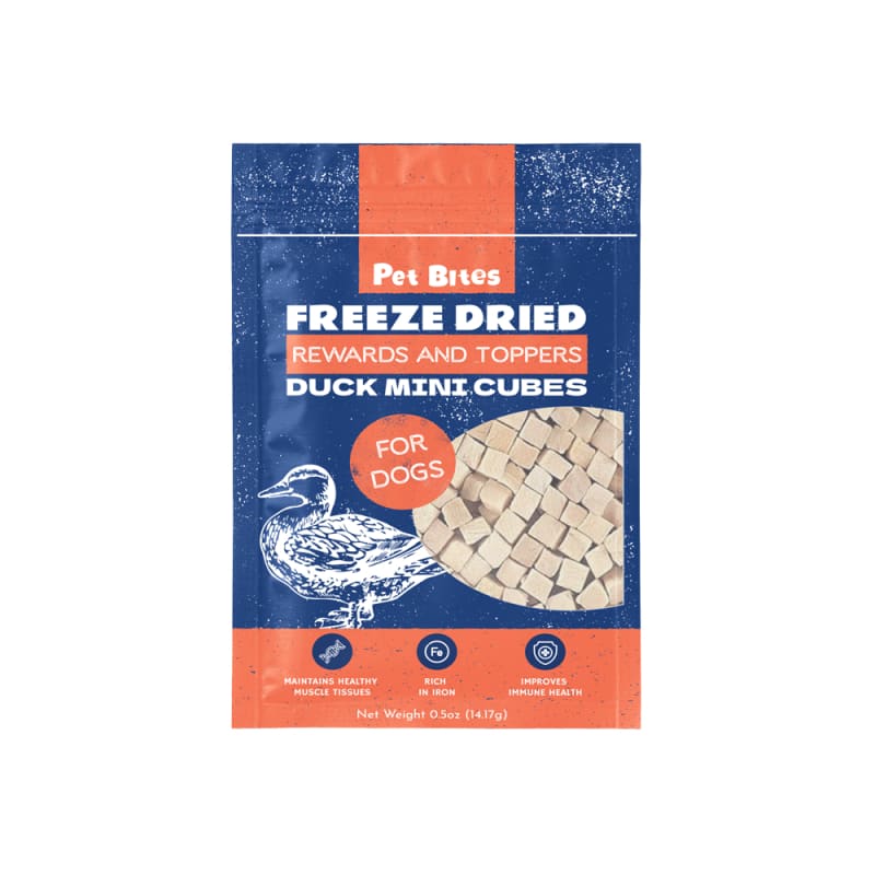 Freeze-Dried Duck Mini Cubes for Dogs - 0.5oz Pet Treats | High-Protein Dog Training Rewards & Food Toppers | Perfect for Small Breeds, Puppies & Senior Dogs