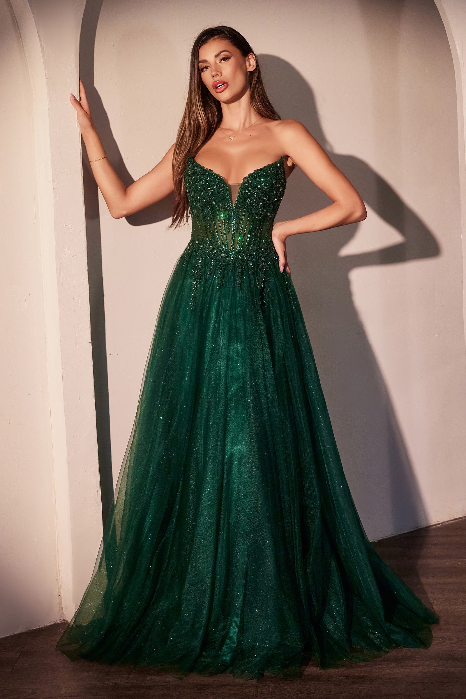Elegant MERI GOWN Strapless Layered Tulle A-Line Dress for Prom, Wedding & Special Occasions