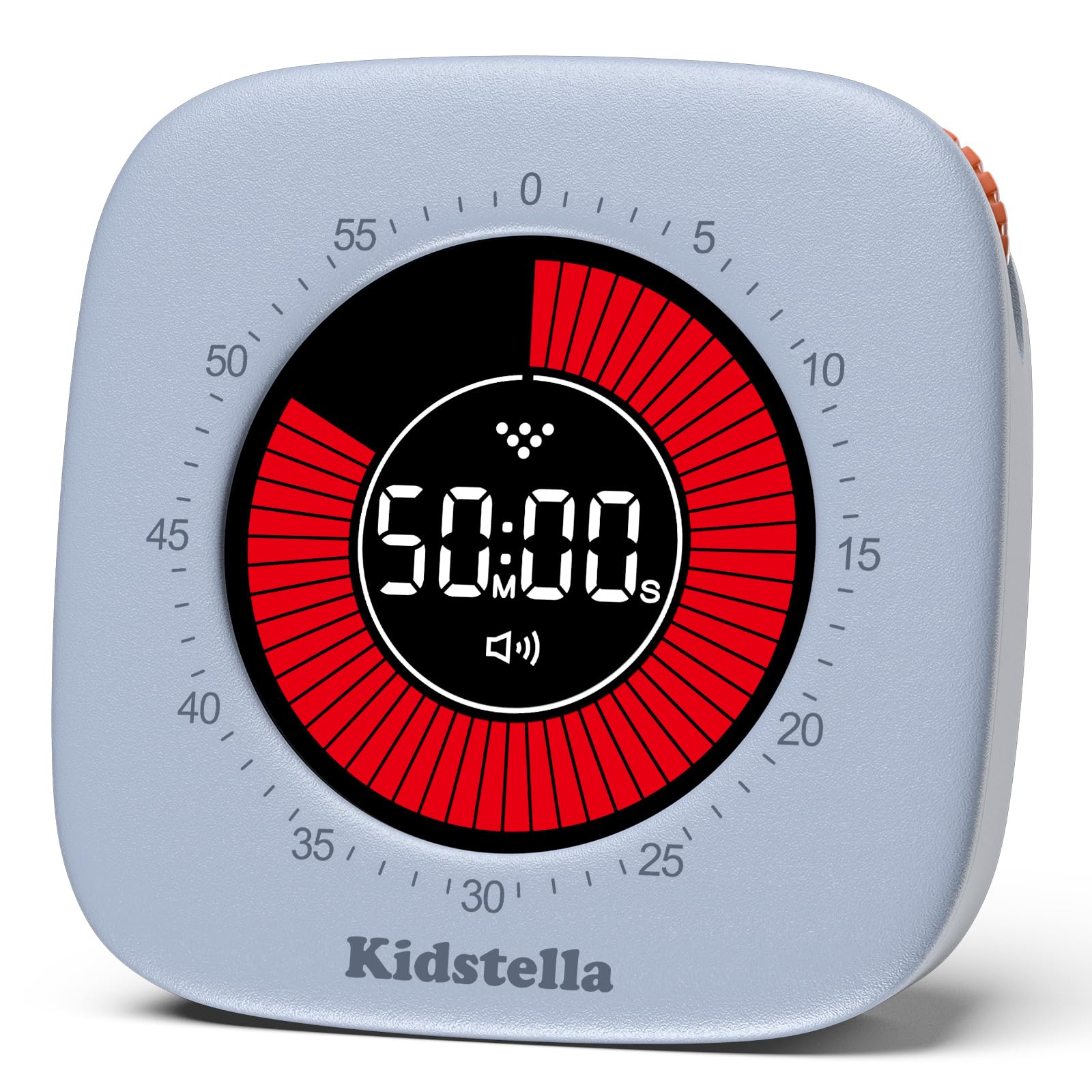 Rechargeable 60-Minute Visual Timer for Kids & Adults - 4 Alarm Modes, Silent Operation Pomodoro Timer - Autism & ADHD Learning Tool for Classroom, Kitchen, Office (Pale Blue) | Perfect for Time Management, Focus Training, Cooking, and Study Sessions