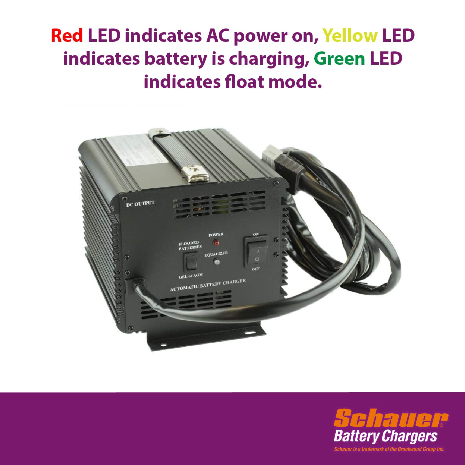 Yamaha G29 48V 15A Golf Cart Battery Charger - Schauer JAC1548H - Fast Charging for Yamaha Drive Golf Carts - Perfect for Golf Courses, Resorts & Home Use
