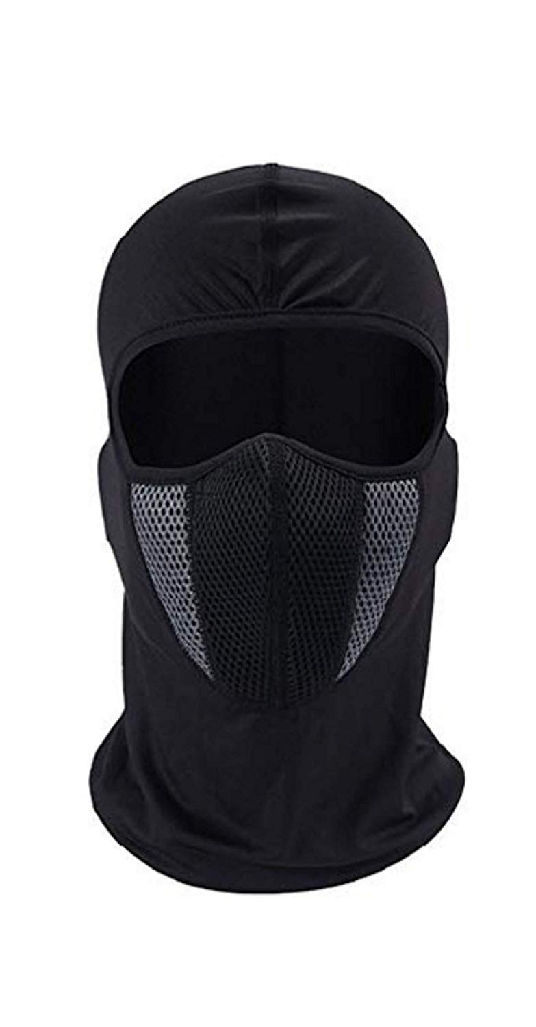 SPENCA Reusable Full Face Cotton Dust Mask - Breathable Protection for Bike Riding, Outdoor Sports & Activities - Black | Ideal for Cycling, Motorcycling & Hiking