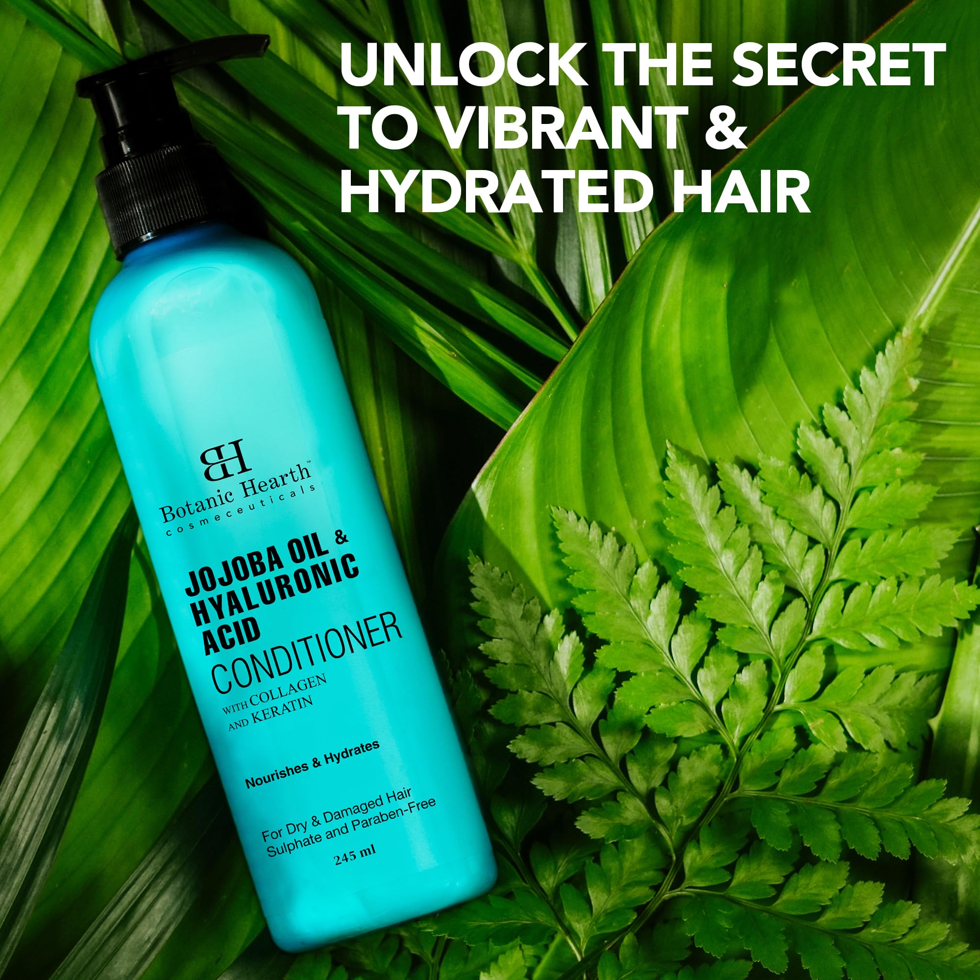 Botanic Hearth Jojoba & Hyaluronic Acid Hair Conditioner with Keratin & Collagen - Hydrating & Shine Enhancing Treatment for Dry, Damaged Hair - Sulfate & Paraben Free (8.3oz, 1 Count) - Perfect for Daily Use & Post-Color Care