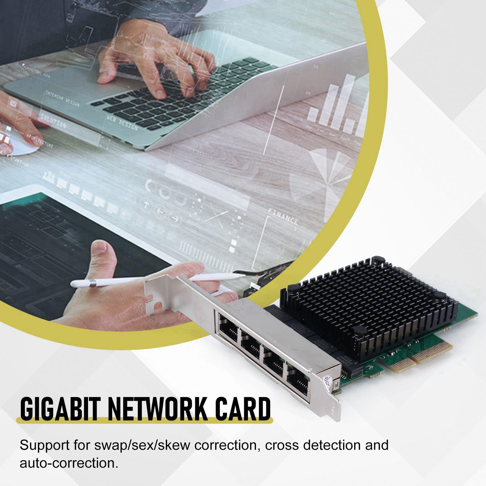 Sevenvtwo 3X PCIE X4 2.5G Gigabit Network Card - RTL8125B 4 Port Ethernet Adapter for Desktop & Server | High-Speed LAN Connectivity for Gaming, Streaming & Data Transfer