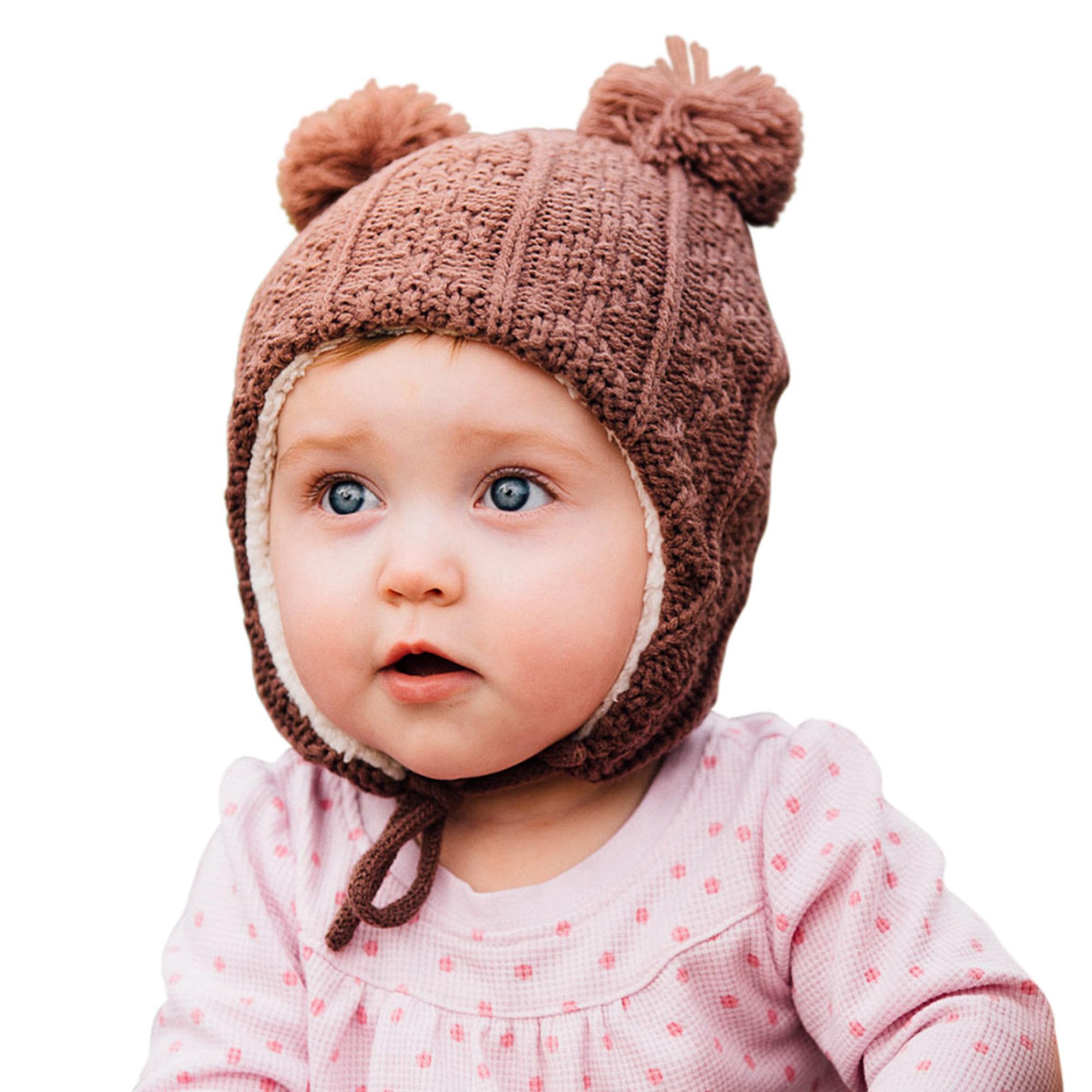 JAN & JUL Adorable Baby Bear Knit Winter Hats for Infants & Toddlers - Soft Warm Beanie for Cold Weather & Outdoor Activities