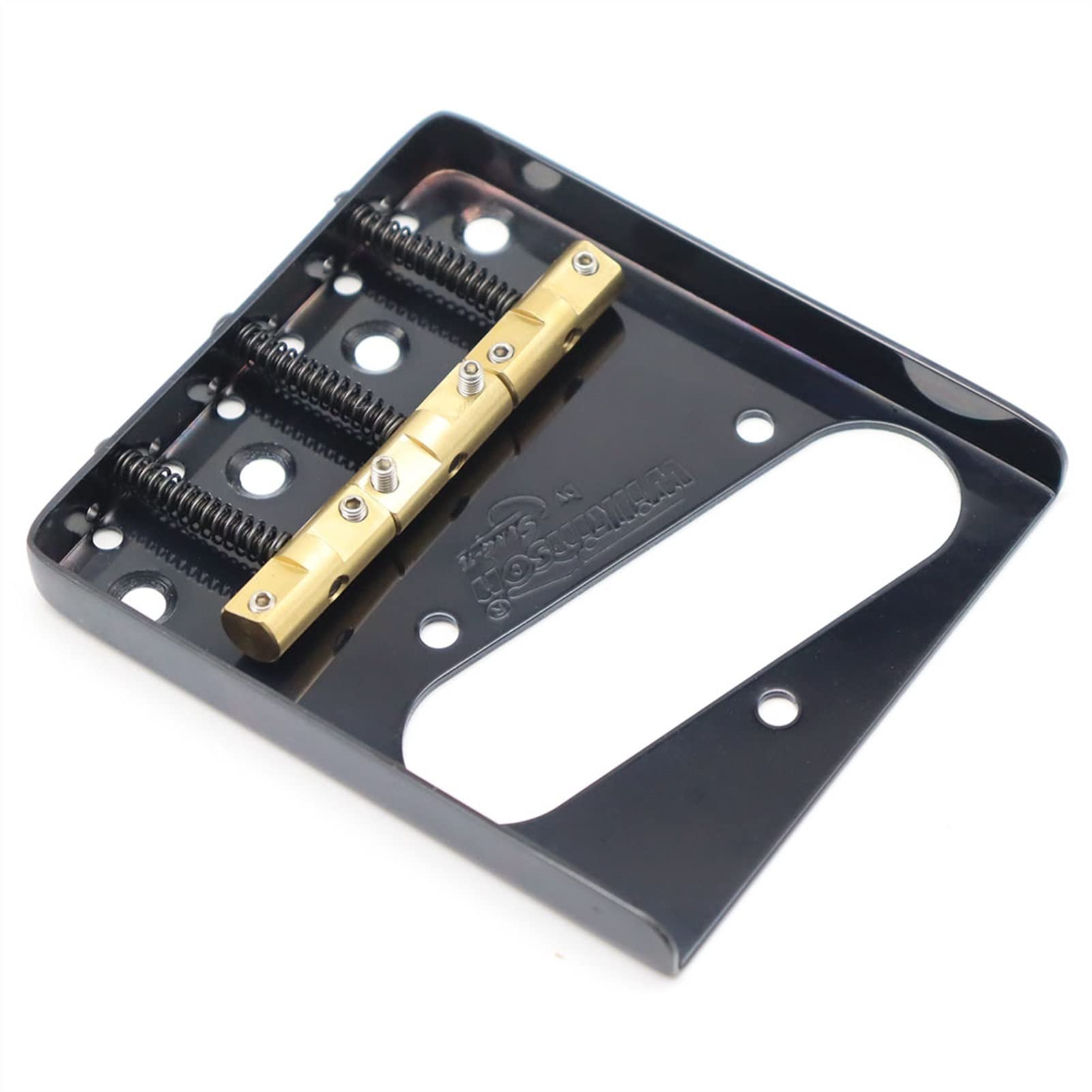 Vintage Electric Guitar Bridge with Compensated Brass Saddles - Black | Upgrade Your Guitar Tone for Rock, Blues & Jazz Performances