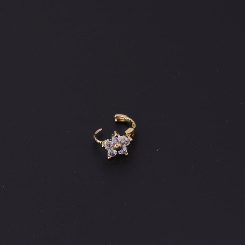 18K Gold Plated Cross Skeleton Cartilage Hoop Earrings for Women | Gothic Punk Jewelry | Perfect for Parties, Concerts and Everyday Wear (HSPJ695)
