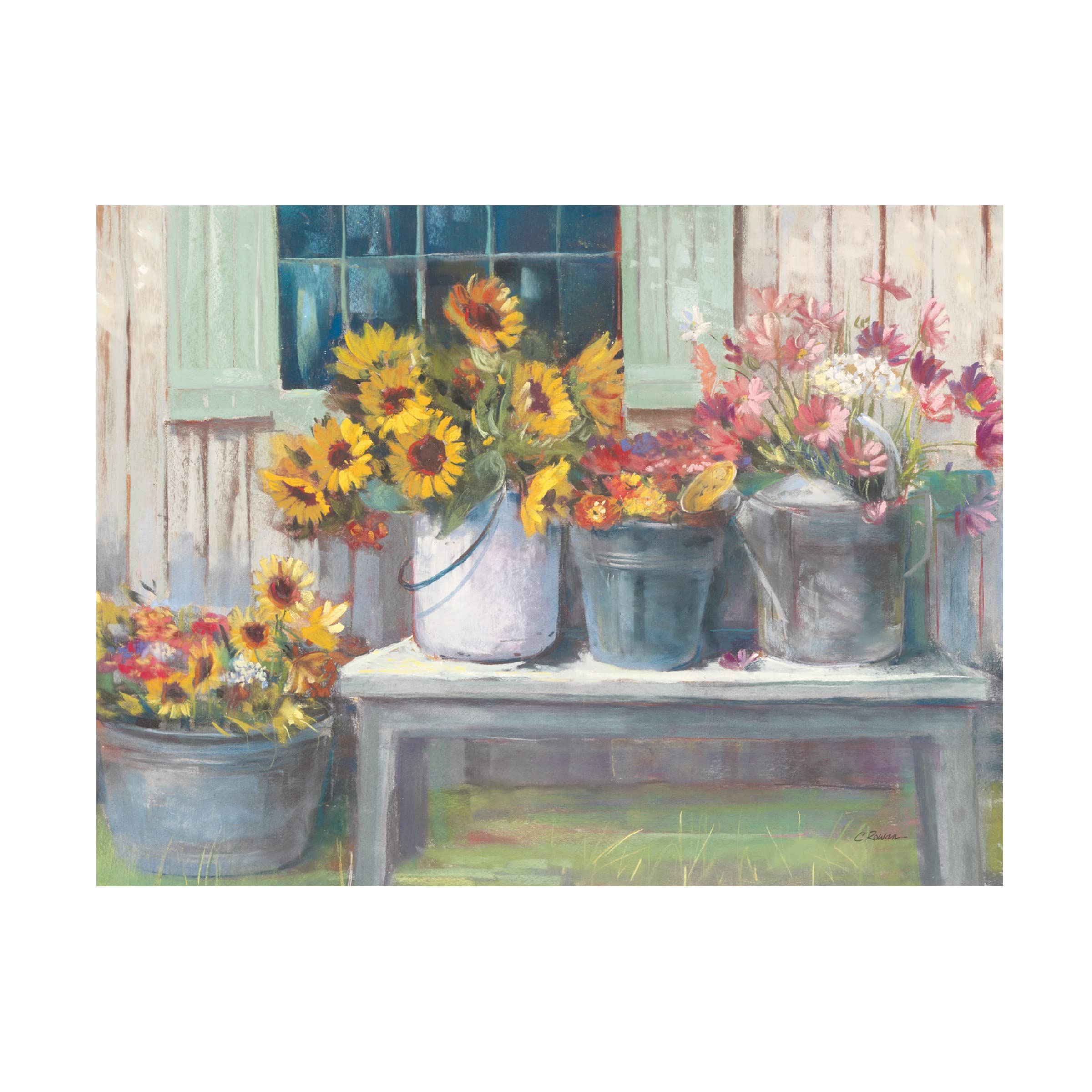 Trademark Fine Art 'Green Bench Bright' Canvas Wall Art by Carol Rowan - Perfect for Living Room, Bedroom & Office Decor