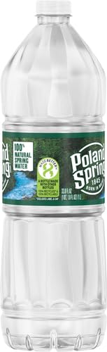 Poland Spring Original Natural Spring Water, 33.8 Fl Oz (1 Liter) Bottle - Hydration for Home, Office & Outdoor Activities