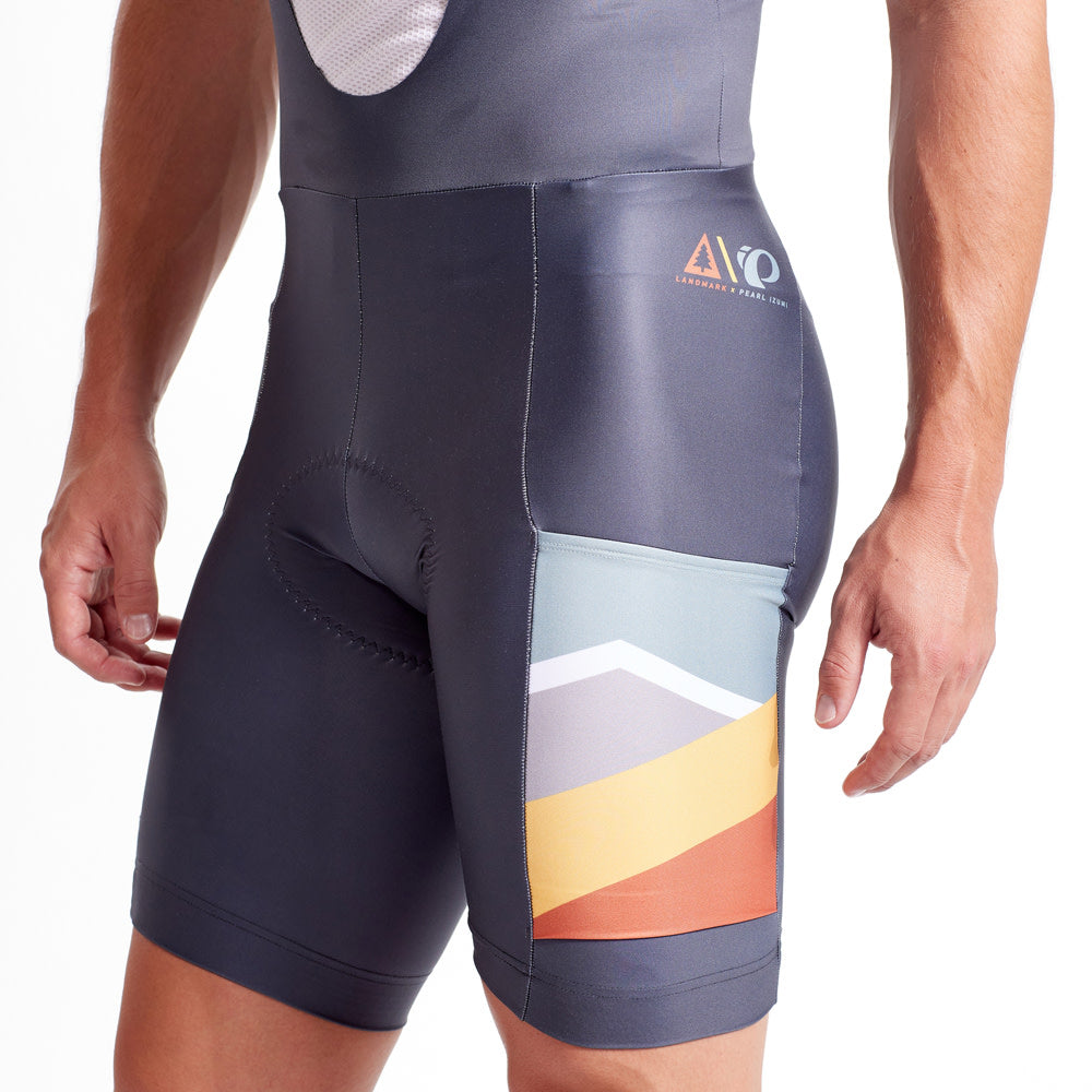 PEARL iZUMi Men's Expedition Cycling Bib Shorts - The Landmark Project Collaboration - Breathable & Padded for Long-Distance Rides - Perfect for Road Biking and Endurance Training