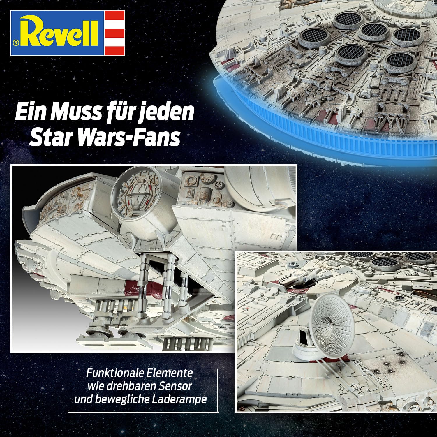 Revell Star Wars Millennium Falcon Han Solo Maquette - 1:72 Scale Model Kit (06718) - Multicolor Collectible for Ages 10 to 99 - Perfect for Display, Gifts & Star Wars Fans