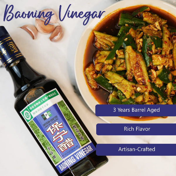 Premium Chinese Black Vinegar - Aged & Authentic Zhenjiang Vinegar for Cooking, Marinades & Asian Cuisine - Perfect for Dumplings, Stir-Fry & Salad Dressings