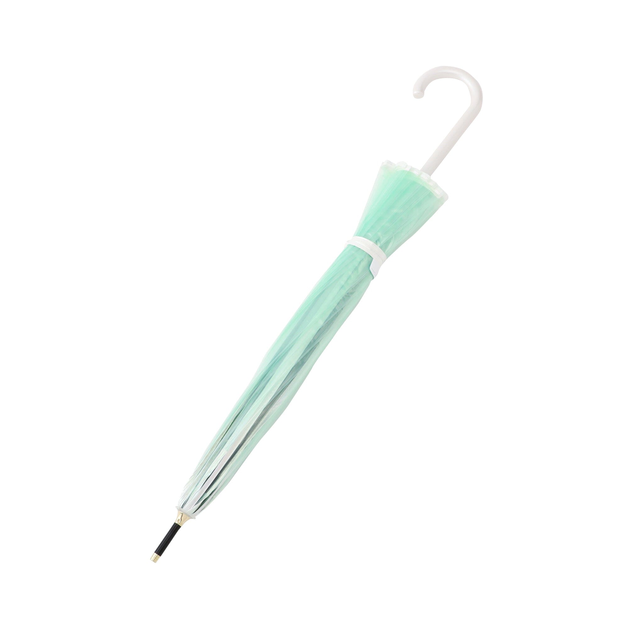Mermaid Print Long Umbrella - 55cm Mint Green Waterproof Rain Umbrella for Women & Girls - Perfect for Beach, Pool, and Outdoor Activities