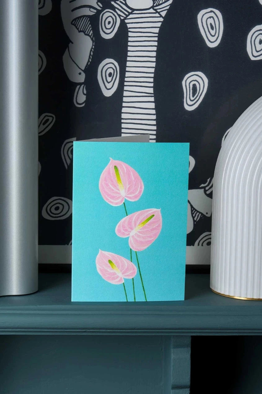 Beautiful Anthurium Greeting Cards - Perfect for Birthdays, Anniversaries & Special Occasions | Floral Sympathy & Thank You Cards