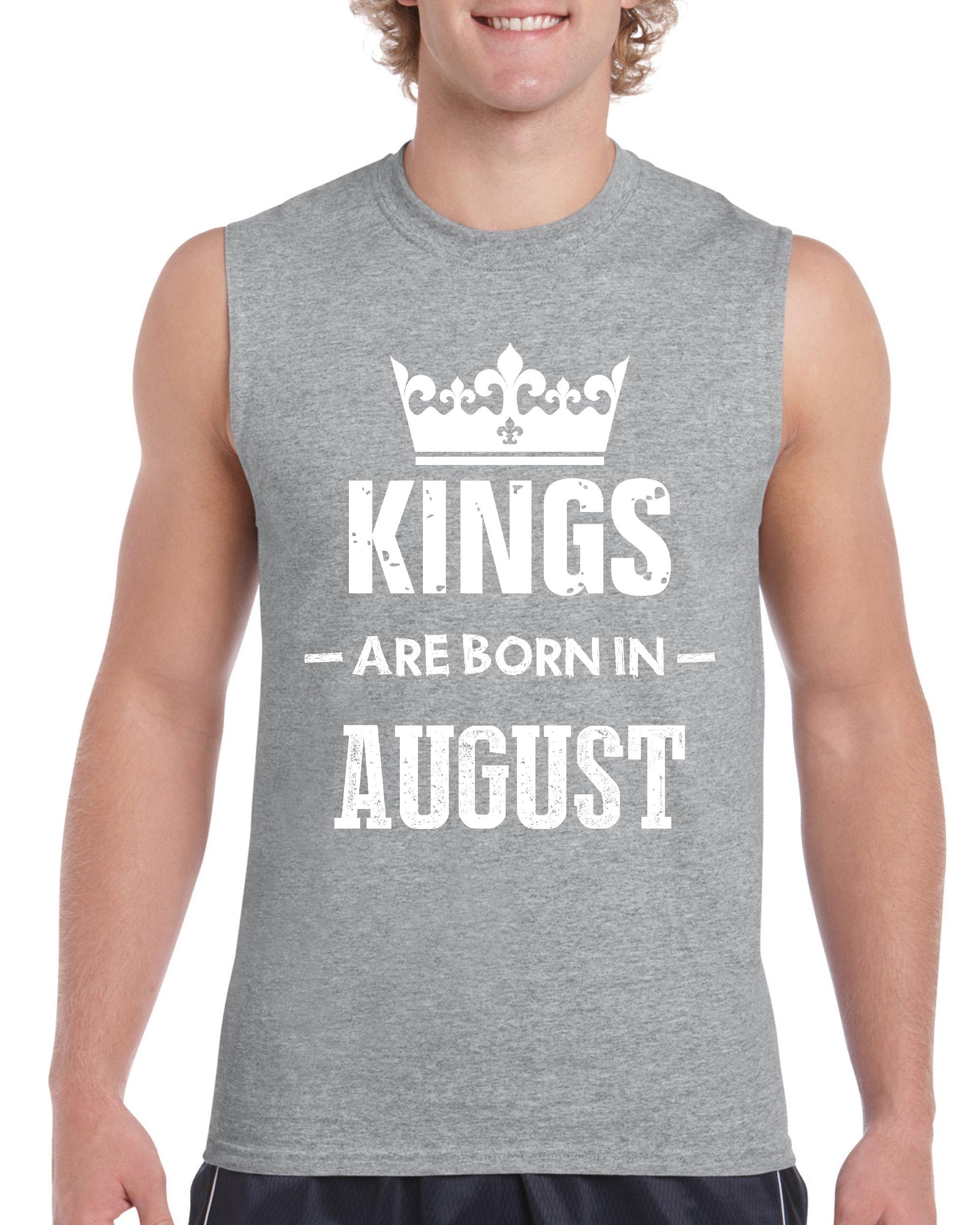 August Birthday Gift for Men - King Born in August Sleeveless Shirt | Cool Summer Tank Top for Parties, Beach & Casual Wear