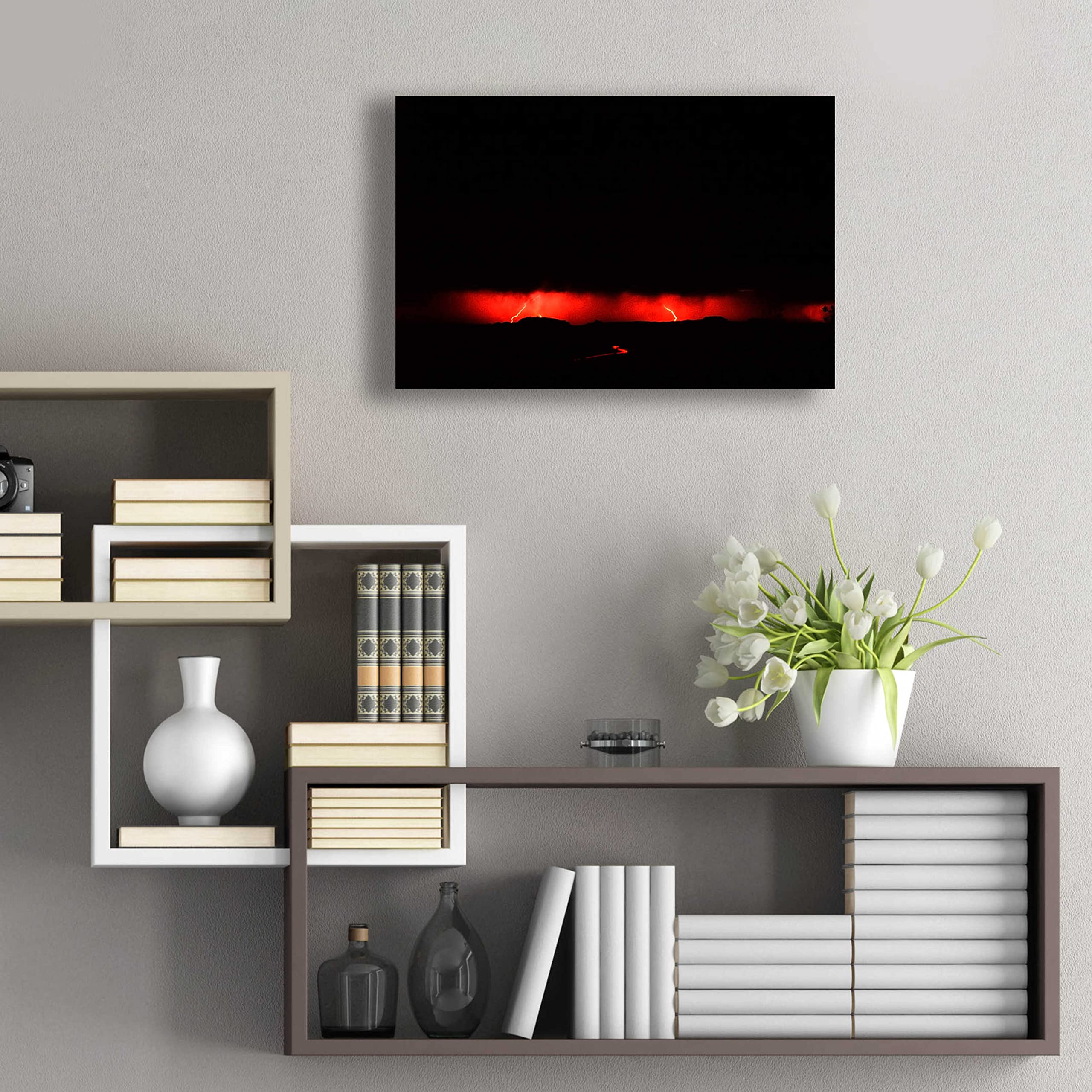 Thomas Haney Lightning Proc Acrylic Glass Wall Art - 24x16 Inches Modern Abstract Painting for Living Room, Bedroom & Office Decor