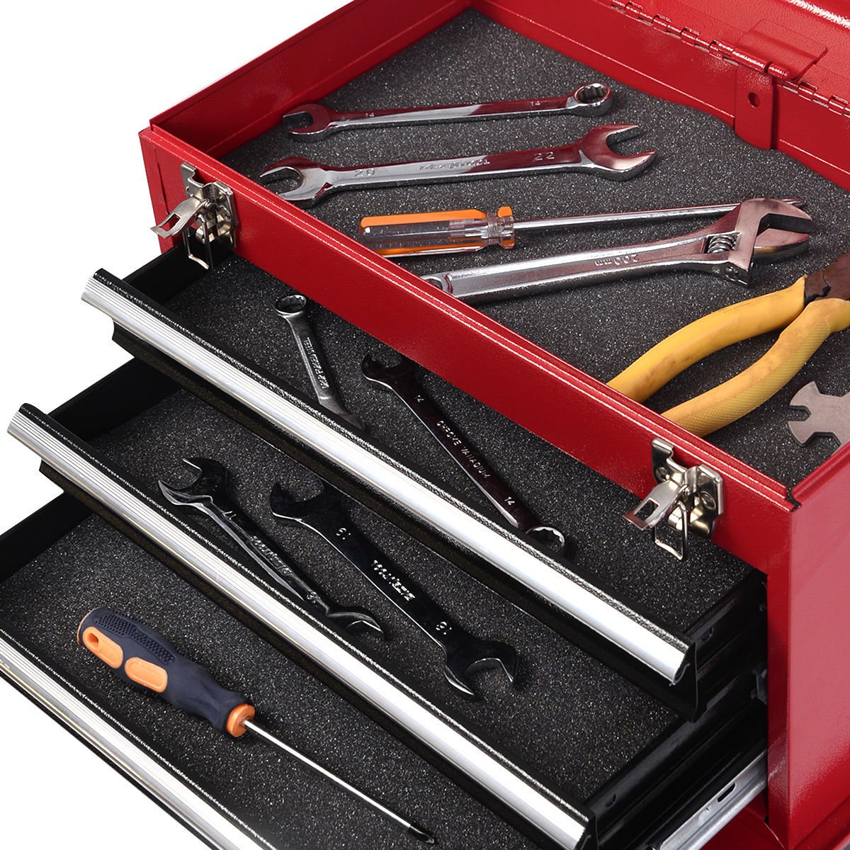 2-Piece Mini Tool Chest & Cabinet Storage Box - Rolling Garage Toolbox Organizer for Tools, Hardware & DIY Supplies - Perfect for Workshop, Garage & Home Organization